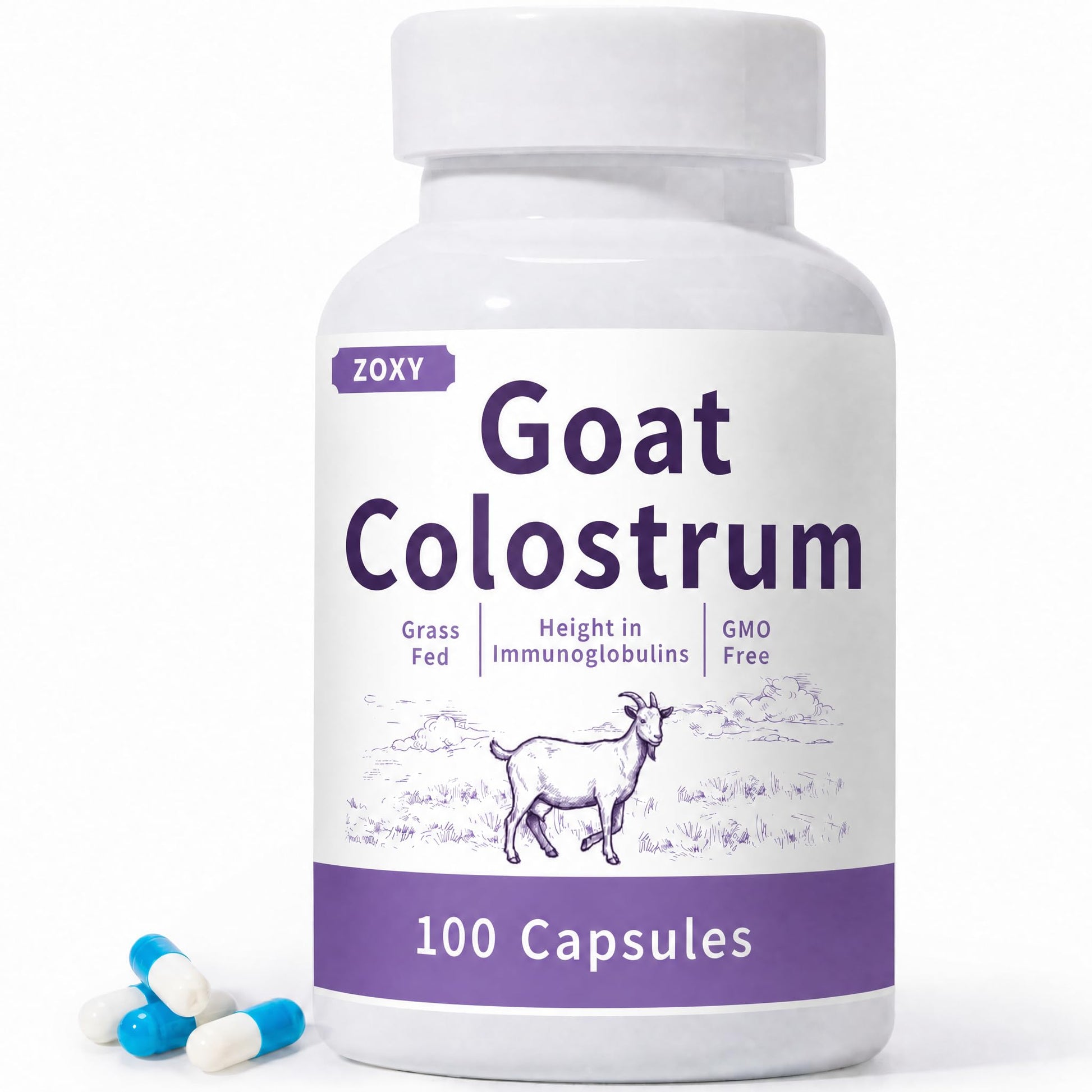 ZOXY Goat Colostrum Capsules 100 Count