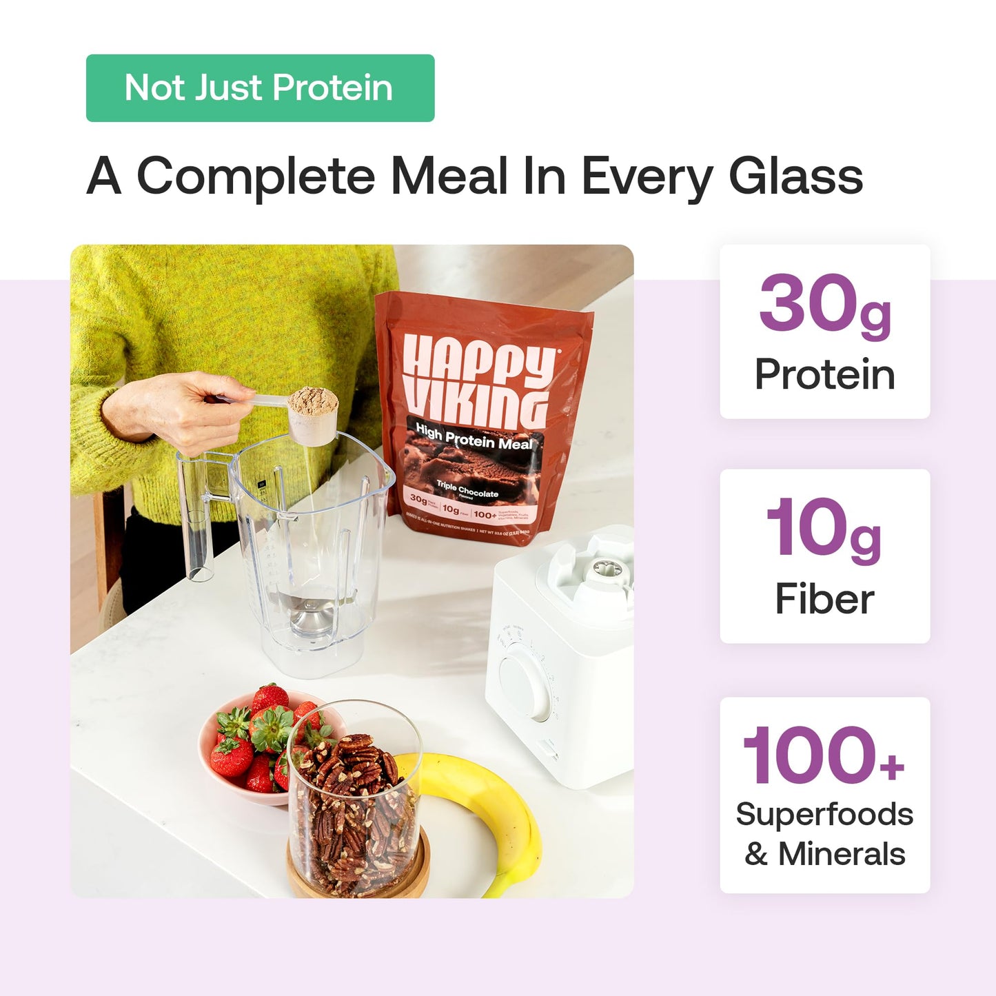 Happy Viking Plant-Based Vegan Protein Powder Berry Parfait 33.6