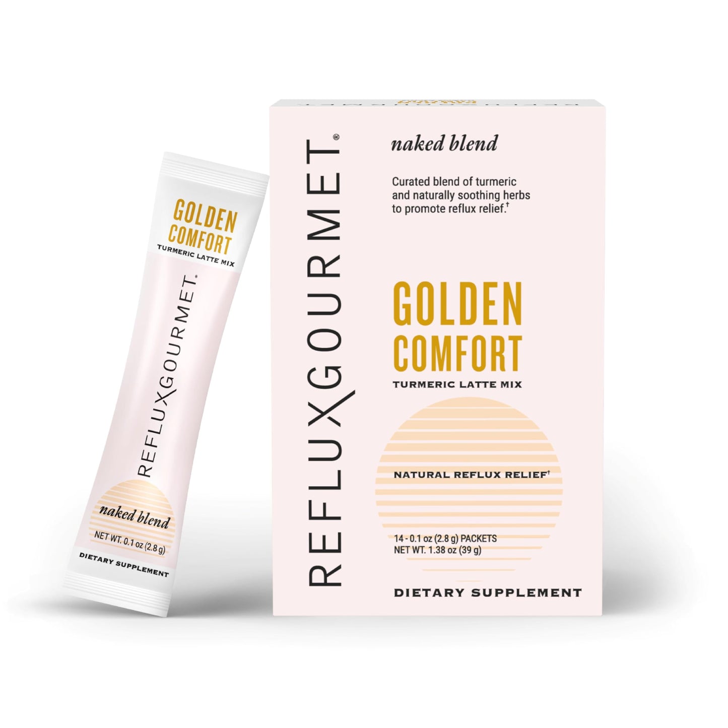 REFLUX GOURMET Golden Comfort Naked Blend – Turmeric Latte with Organic Ginger, Cinnamon, Cardamom, Clove & Black Pepper Extract Powder 1.38 oz