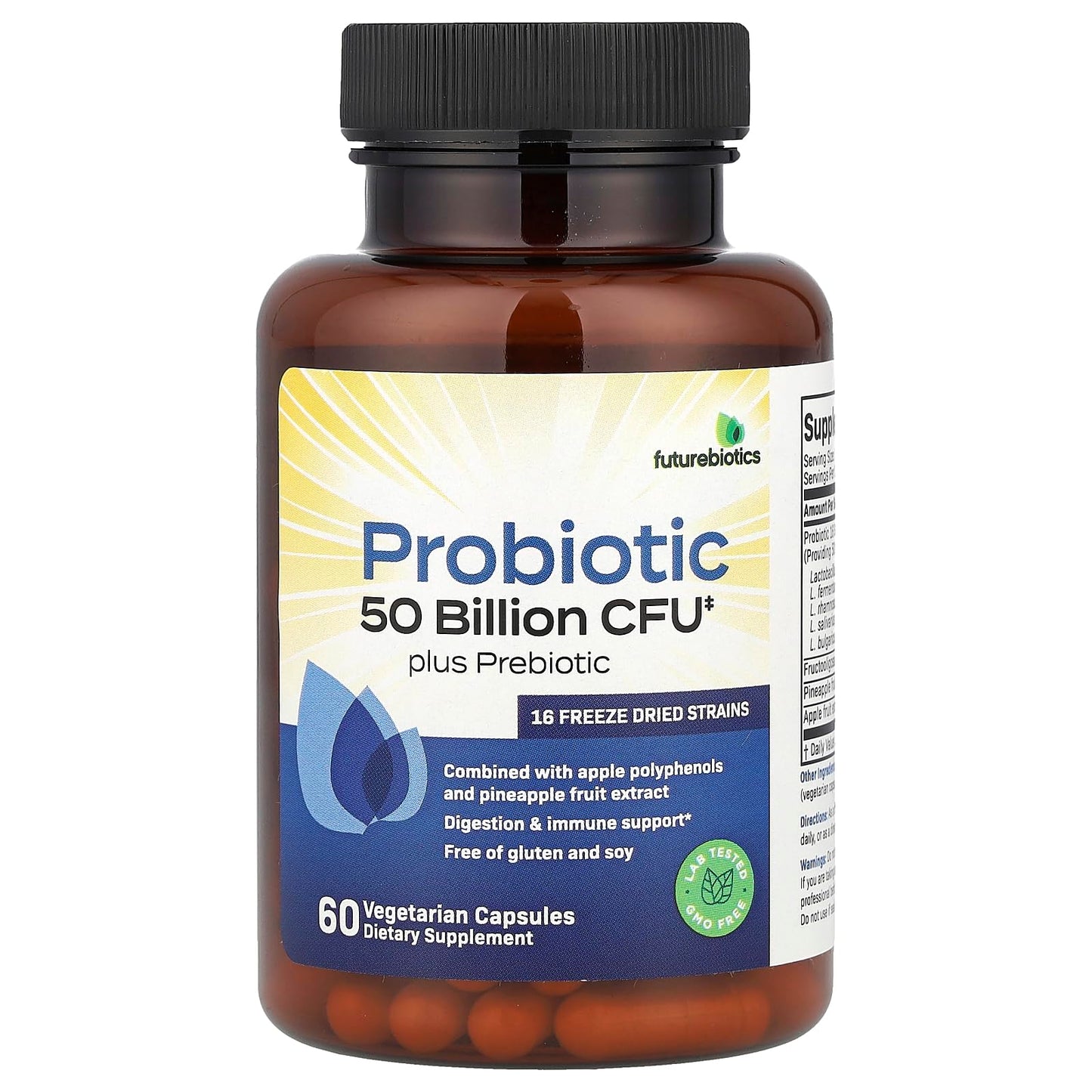 Futurebiotics Probiotic Plus Prebiotic Capsules, 60 Count