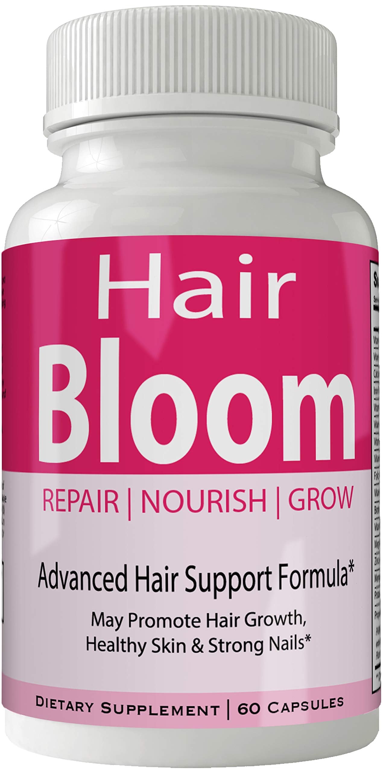 nutra4health Hair Bloom Hair Growth Pills Skin and Nails Supplement - Advanced Unique Hair Growth Vitamins and Minerals with Biotin - Gluten Free, 60 Capsules