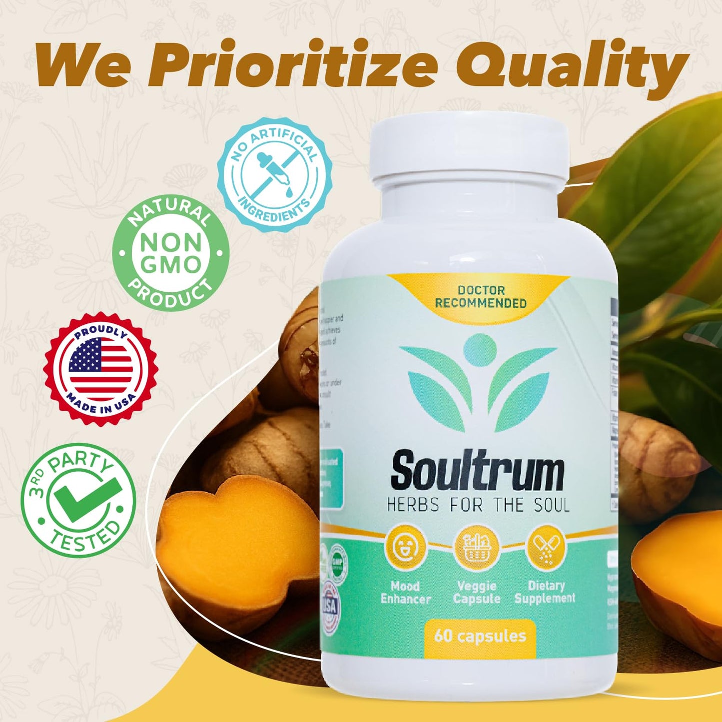 Soultrum Mood Support Supplement Capsule, 60 Capsules