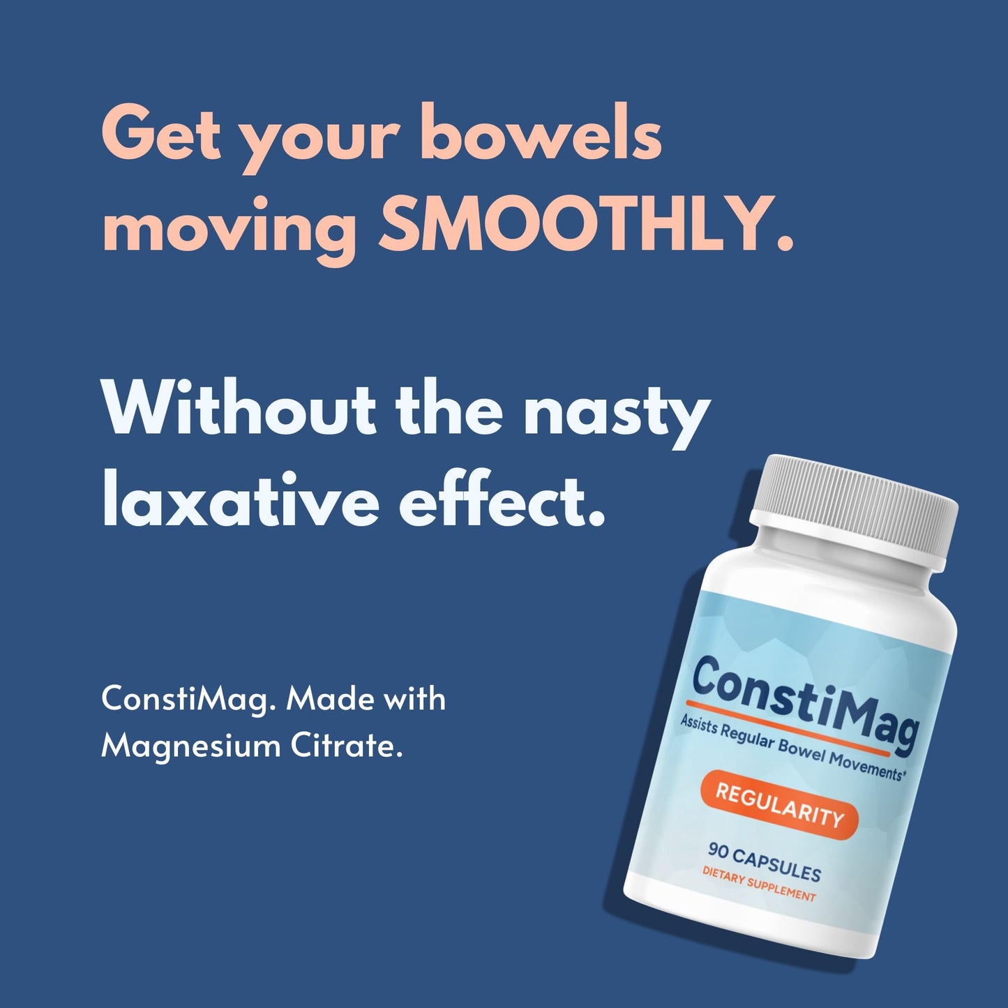 Potent Nutri ConstiMag Magnesium Citrate for Constipation Relief Capsule 90 Count