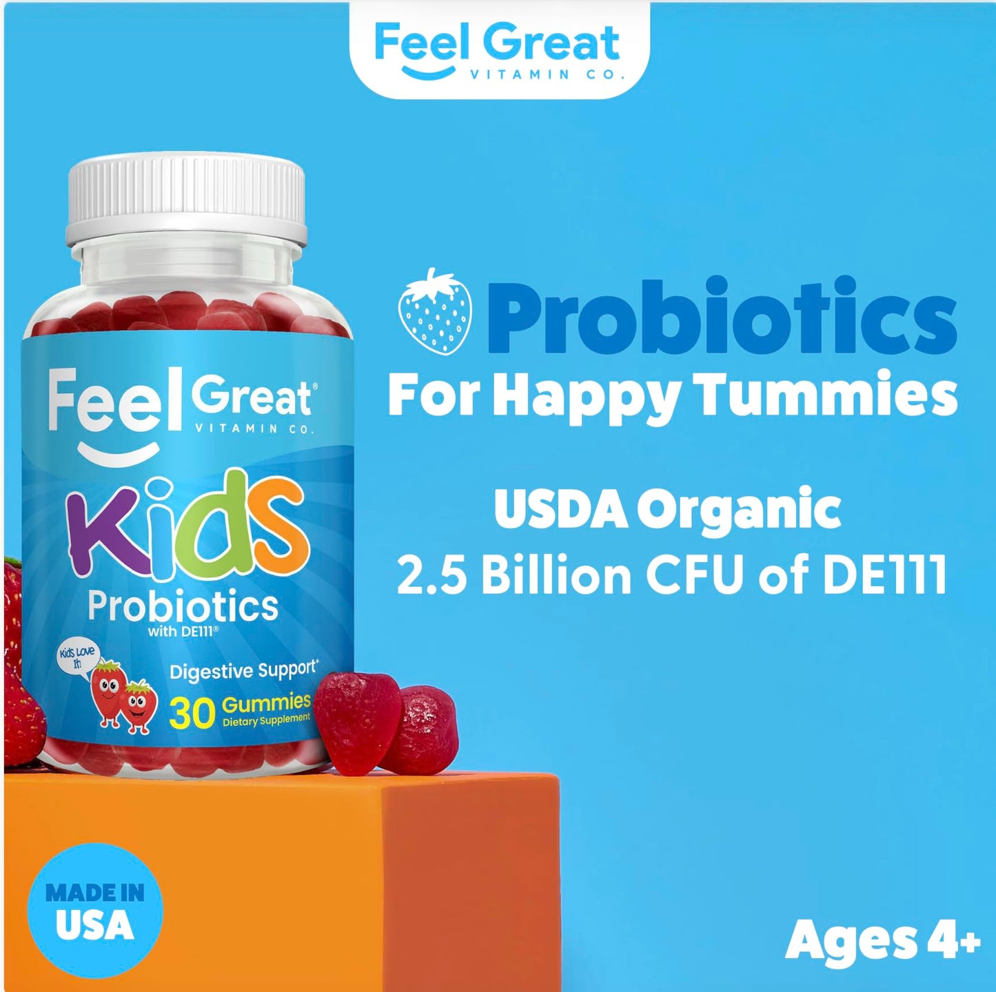 The Feel Great Vitamin Company Kids Probiotics Gummy 30 Count