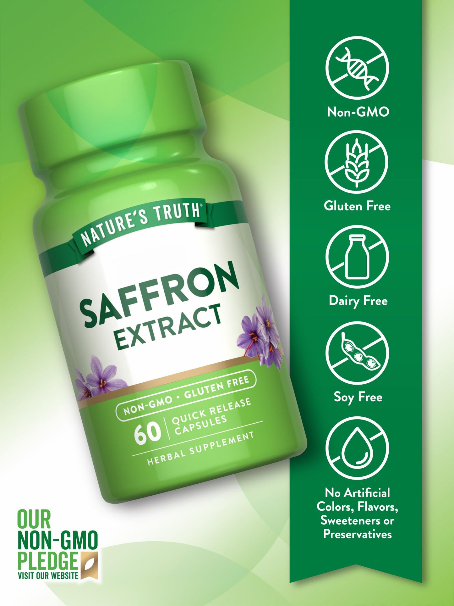 Nature's Truth Saffron Extract Supplement Concentrated Capsules 60 Count