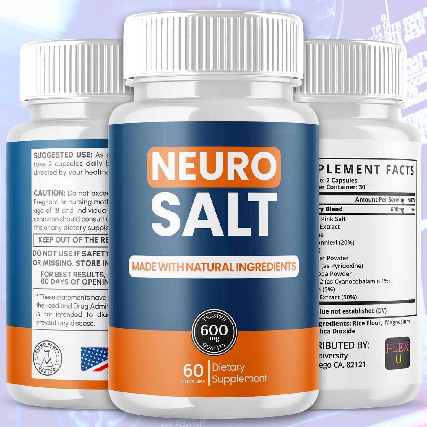 Flex University Neuro Salt Capsules 180 Capsules