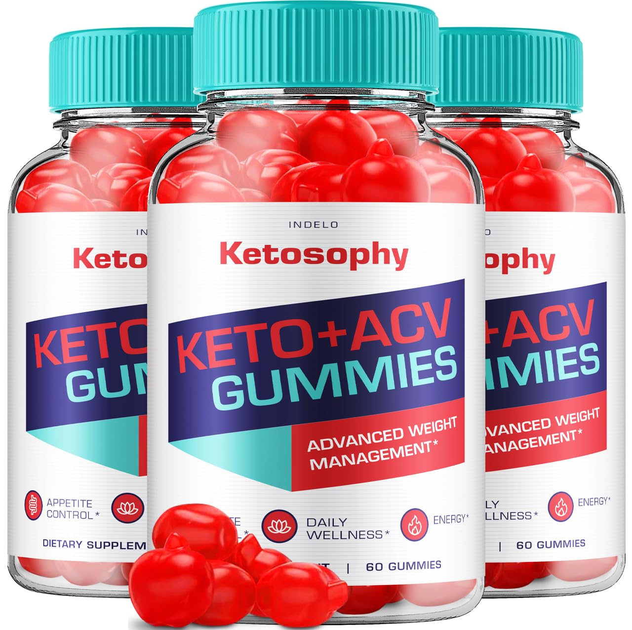 Indelo KetoSophy Keto ACV Gummies, 180 Gummies