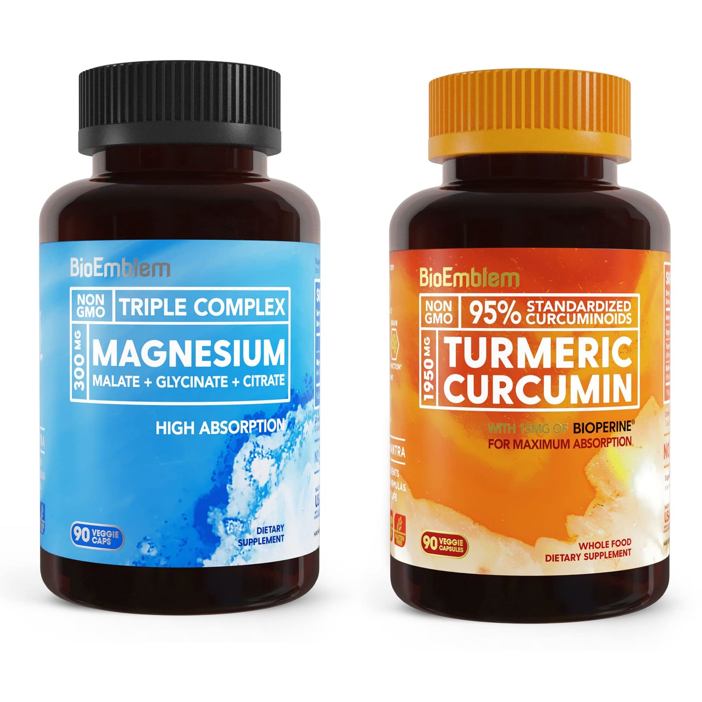 BioEmblem Turmeric Curcumin Supplement with BioPerine Powder, 1