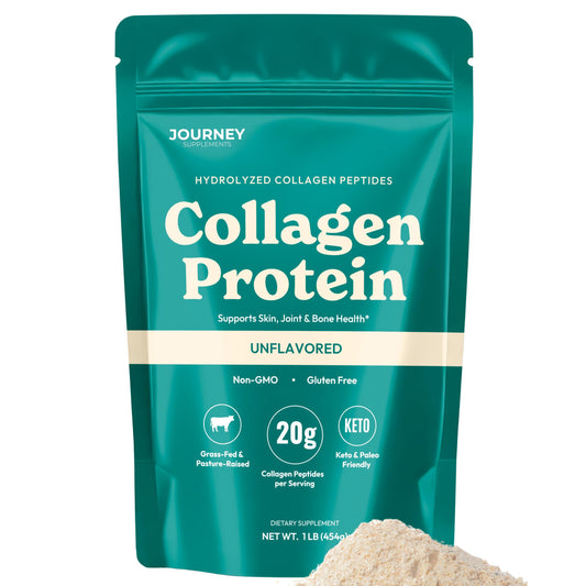 Journey Supplements Collagen Peptides Powder, Unflavored, 1 lb, 16 Servings