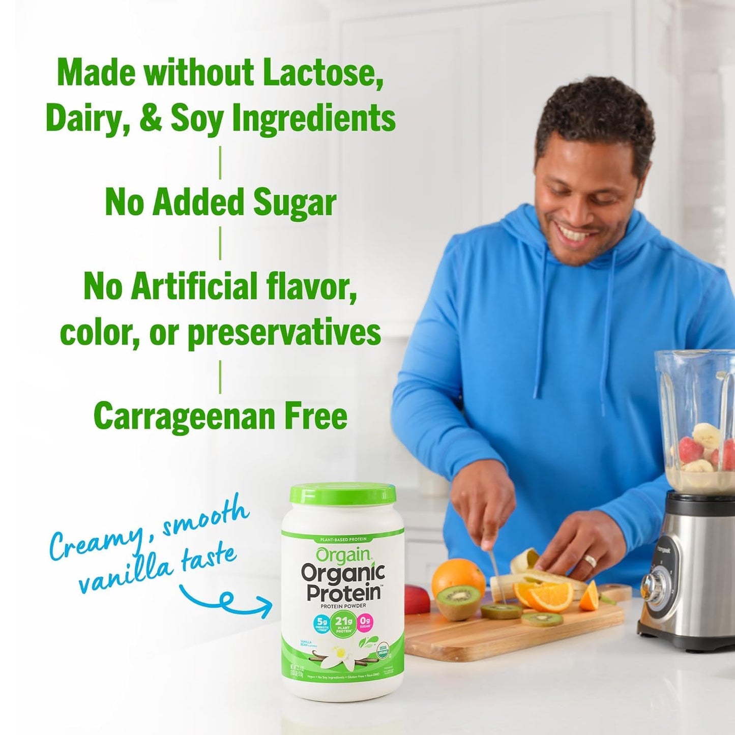 Orgain Organic Protein + Superfoods Powder (Vanilla Bean) and Orgain Organic Greens Powder + 50 Superfoods (Berry), 2-Piece Assortment