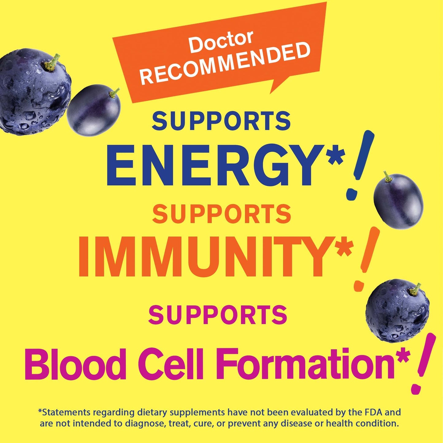 WellYeah Iron Gummies with Vitamin C, 60 Gummies