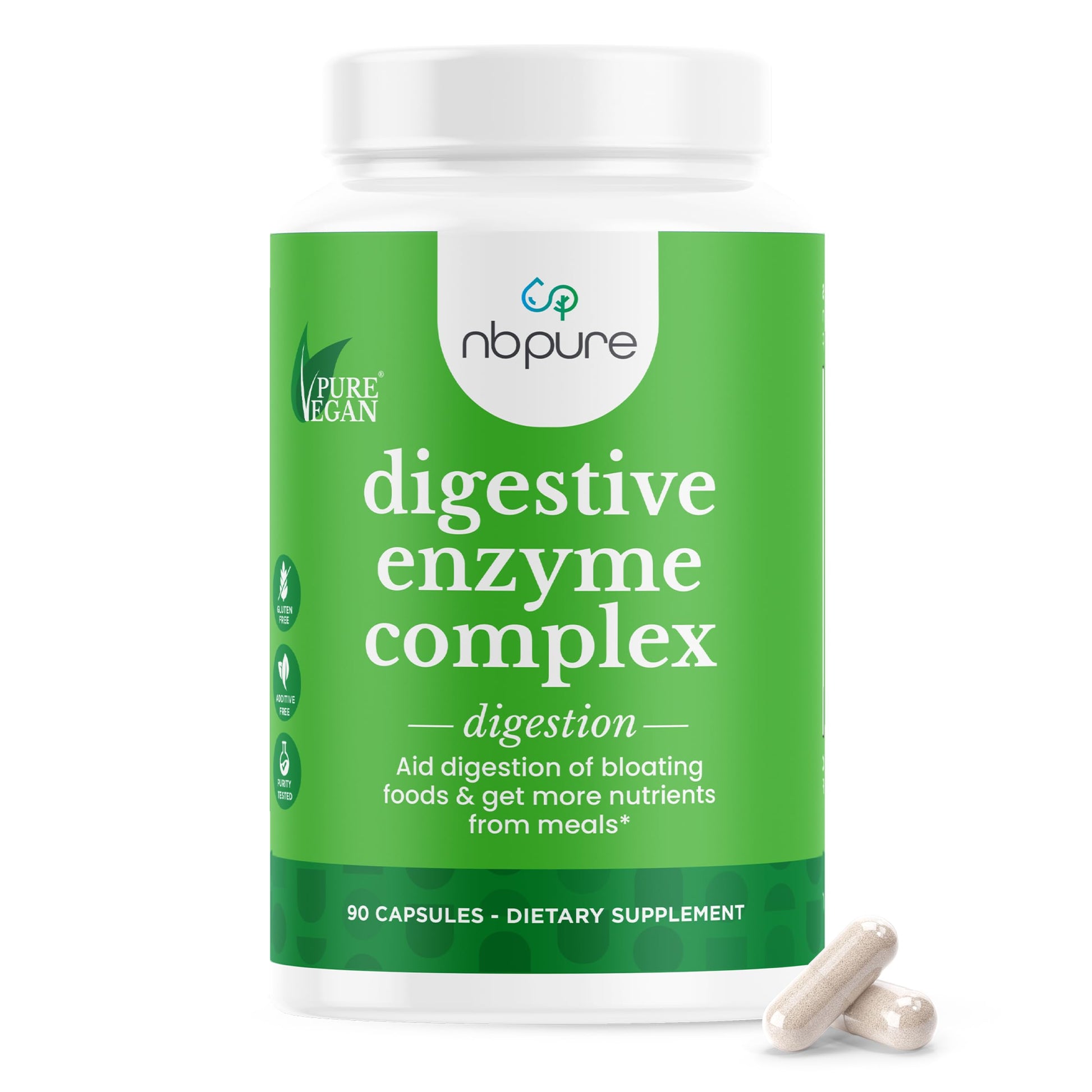 nbpure Vegan Digestive Enzyme Complex Capsule 90 Count