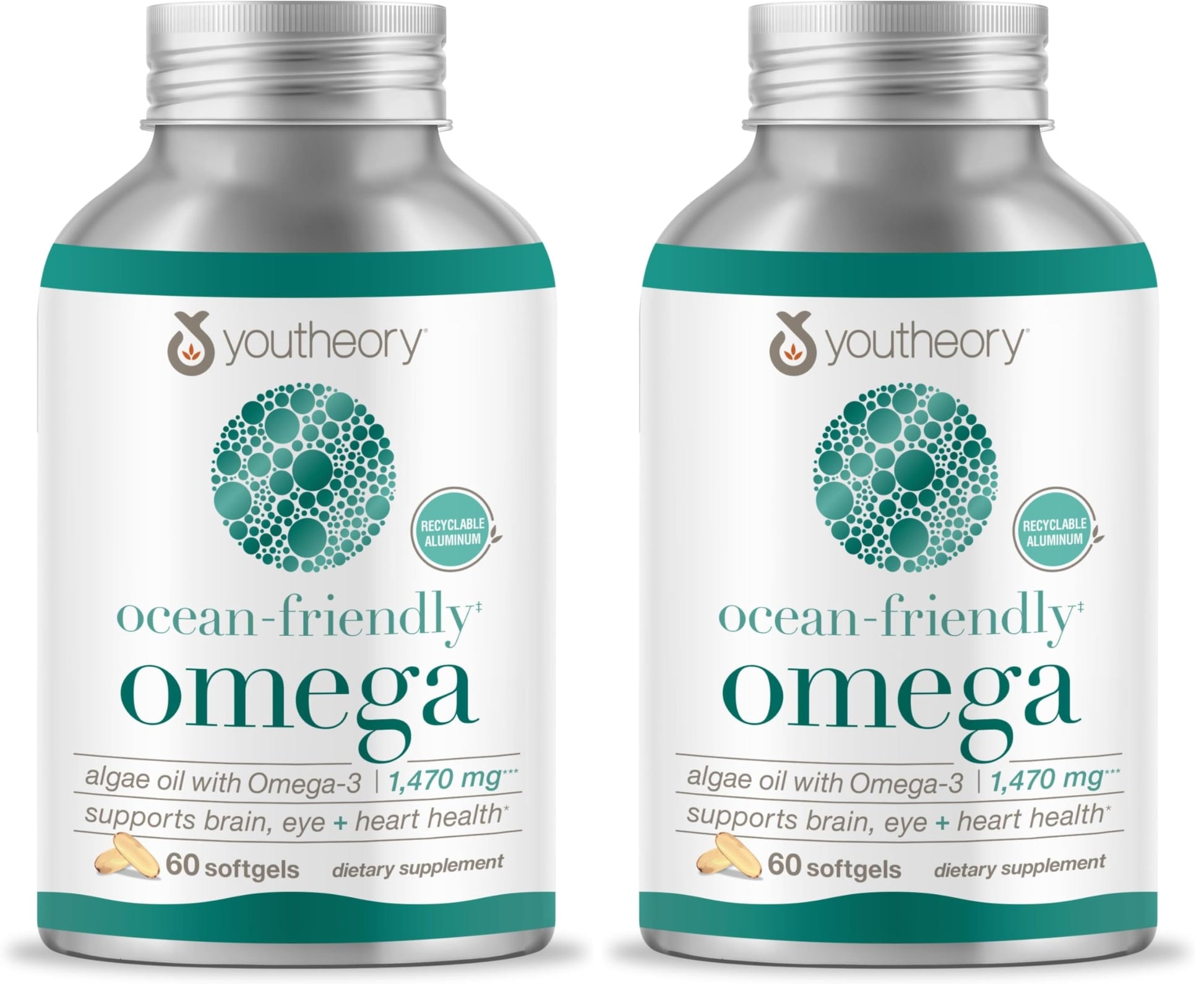 Youtheory Ocean-Friendly Omega Vegan Algae Omega-3 Softgels 120