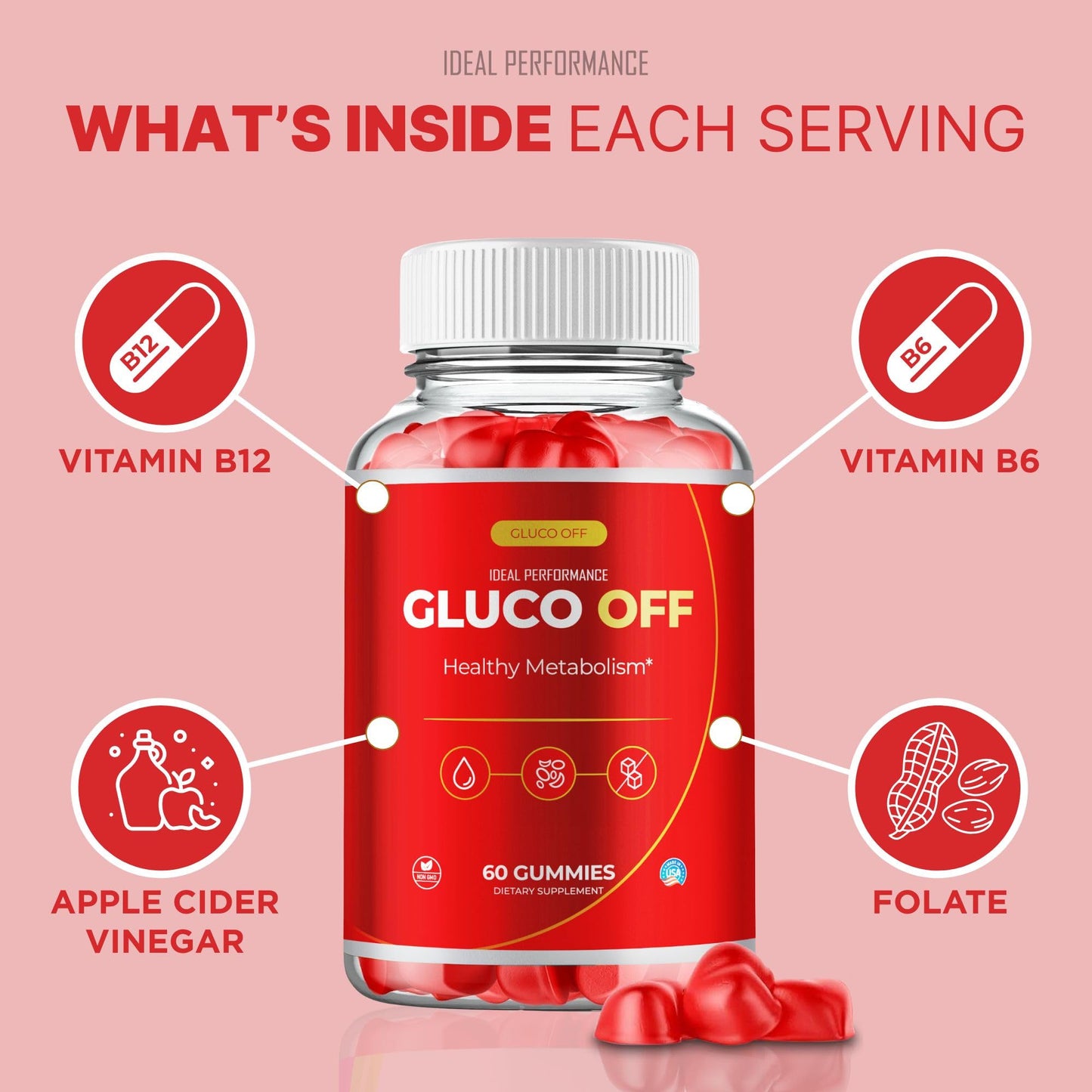 IDEAL PERFORMANCE Gluco Off Gummy 180