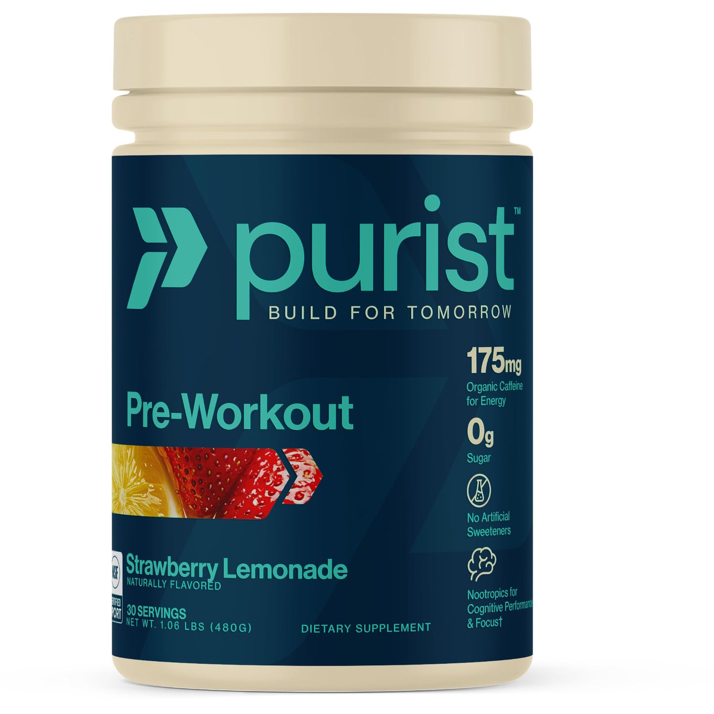PURIST Pre-Workout Powder, 17 Servings