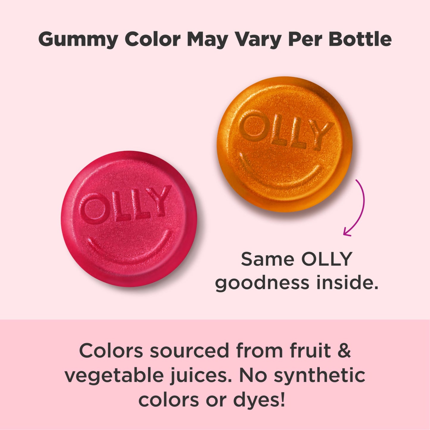 OLLY Undeniable Beauty Gummy, For Hair, Skin, Nails, Biotin, Vitamin C, Keratin, Chewable Supplement, Grapefruit, 60 Count