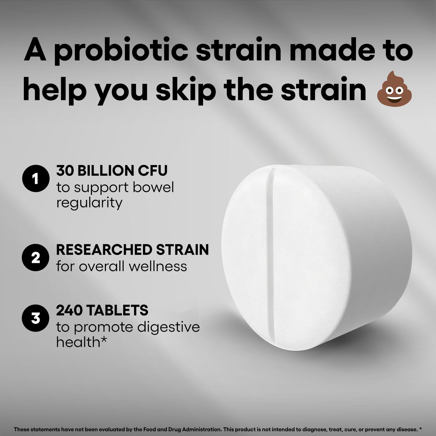 Natural Foundation Supplements Lactobacillus Acidophilus Probiotic Supplement 30 Billion CFU 240 Tablets