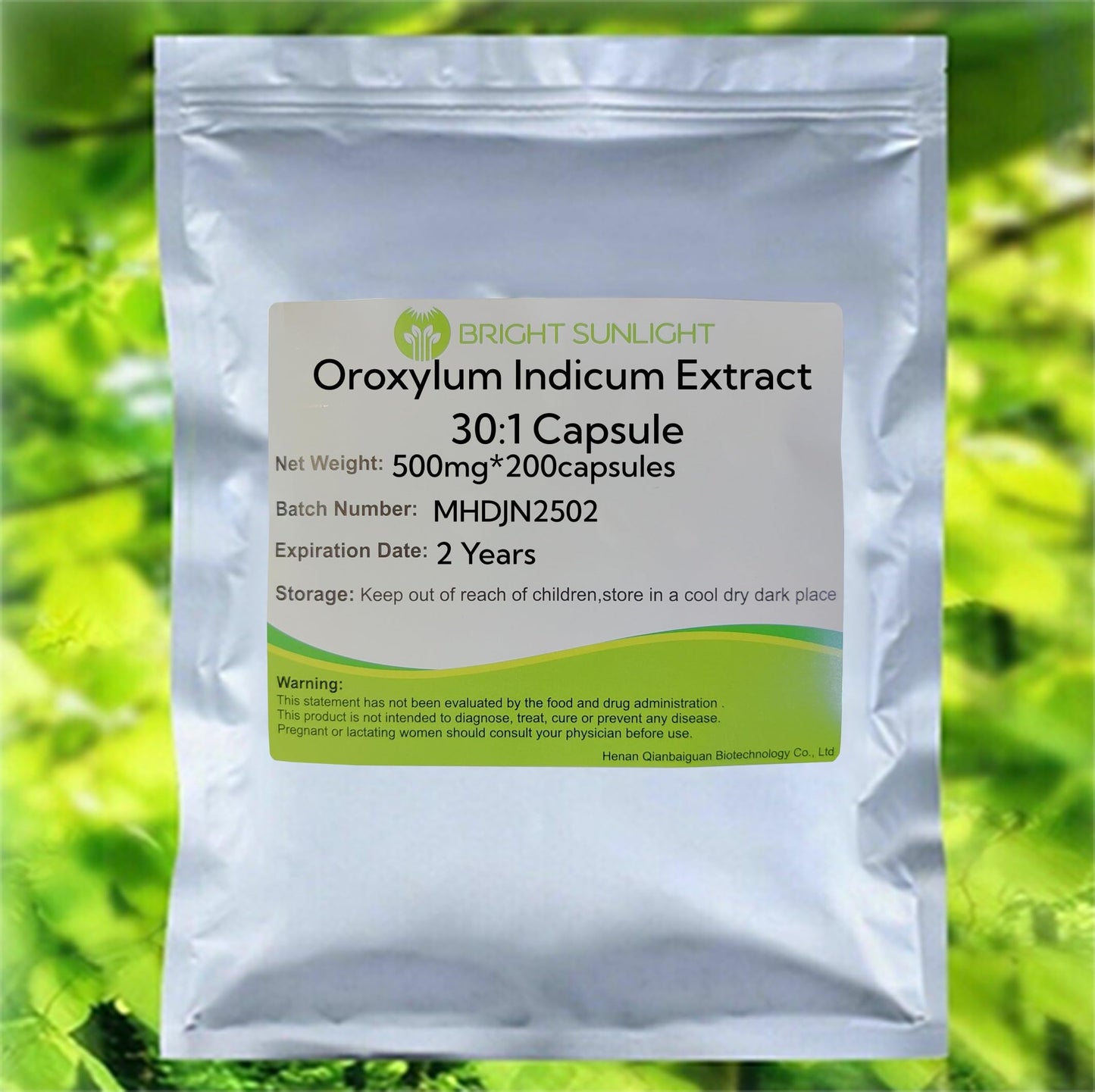 Bright sunlight Oroxylum Indicum Extract 30:1 Capsule 500mg, 200 capsules