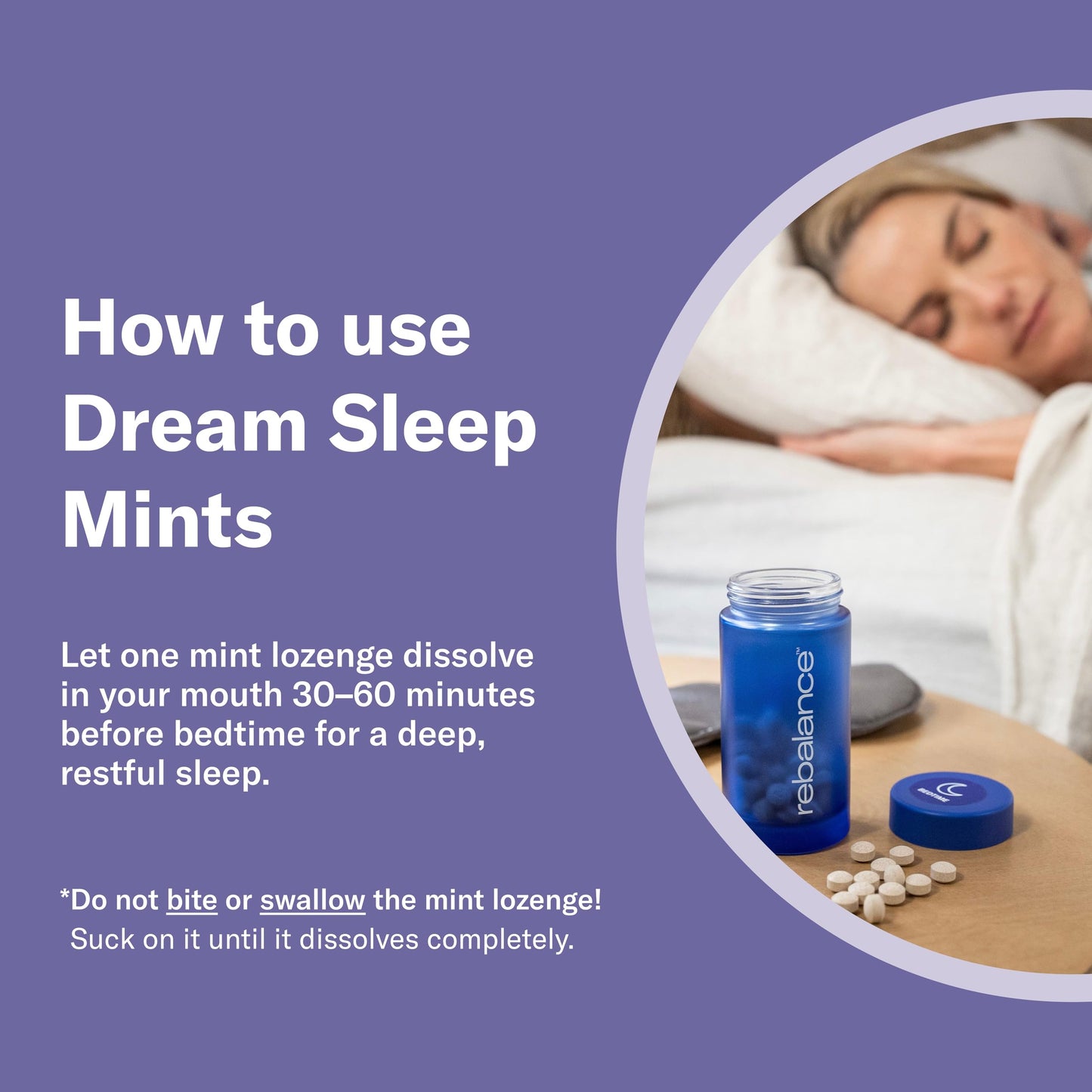 Rebalance Dream Sleep Mints Melatonin Tablet, 31 Count