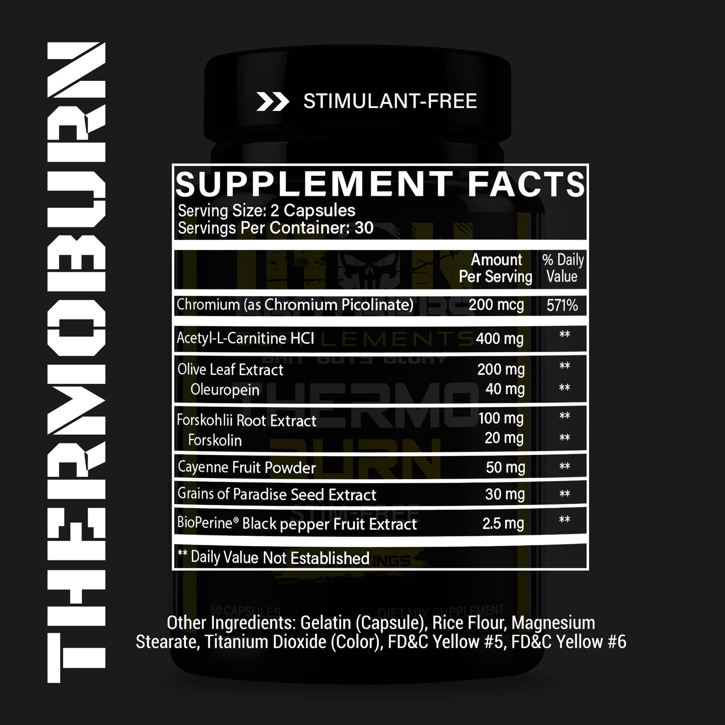 Iron Brothers Supplements Stimulant Free Fat Burner Capsules 60 Count