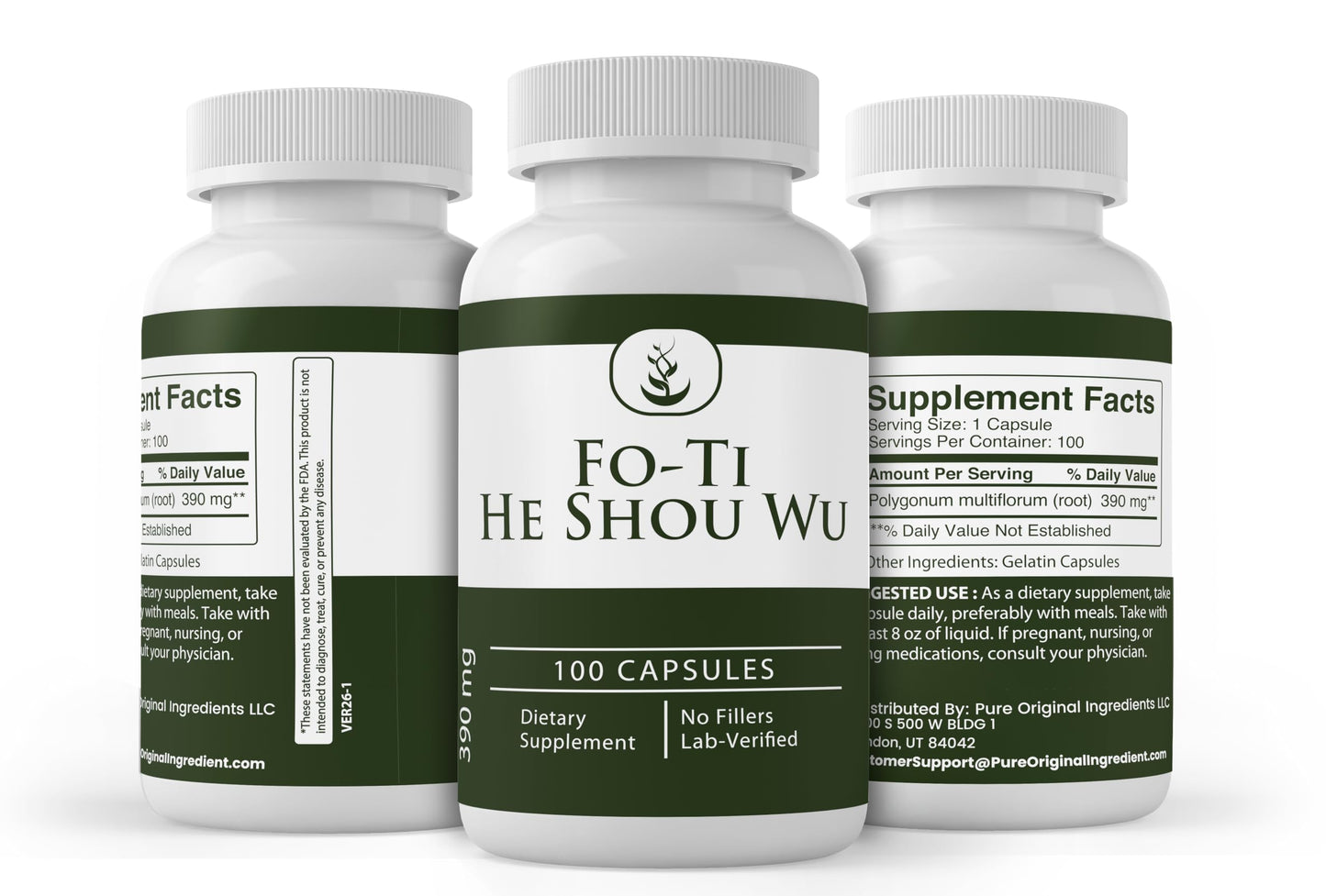 Pure Original Ingredients Fo-Ti (He Shou Wu) Capsule, 100 Capsules