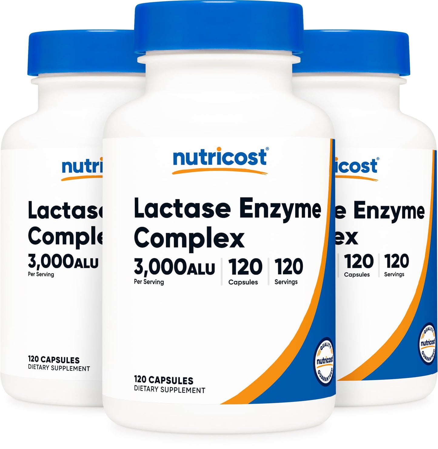 Nutricost Lactase Enzyme Complex 3,000 FCC ALU Capsules (3 Bottles)