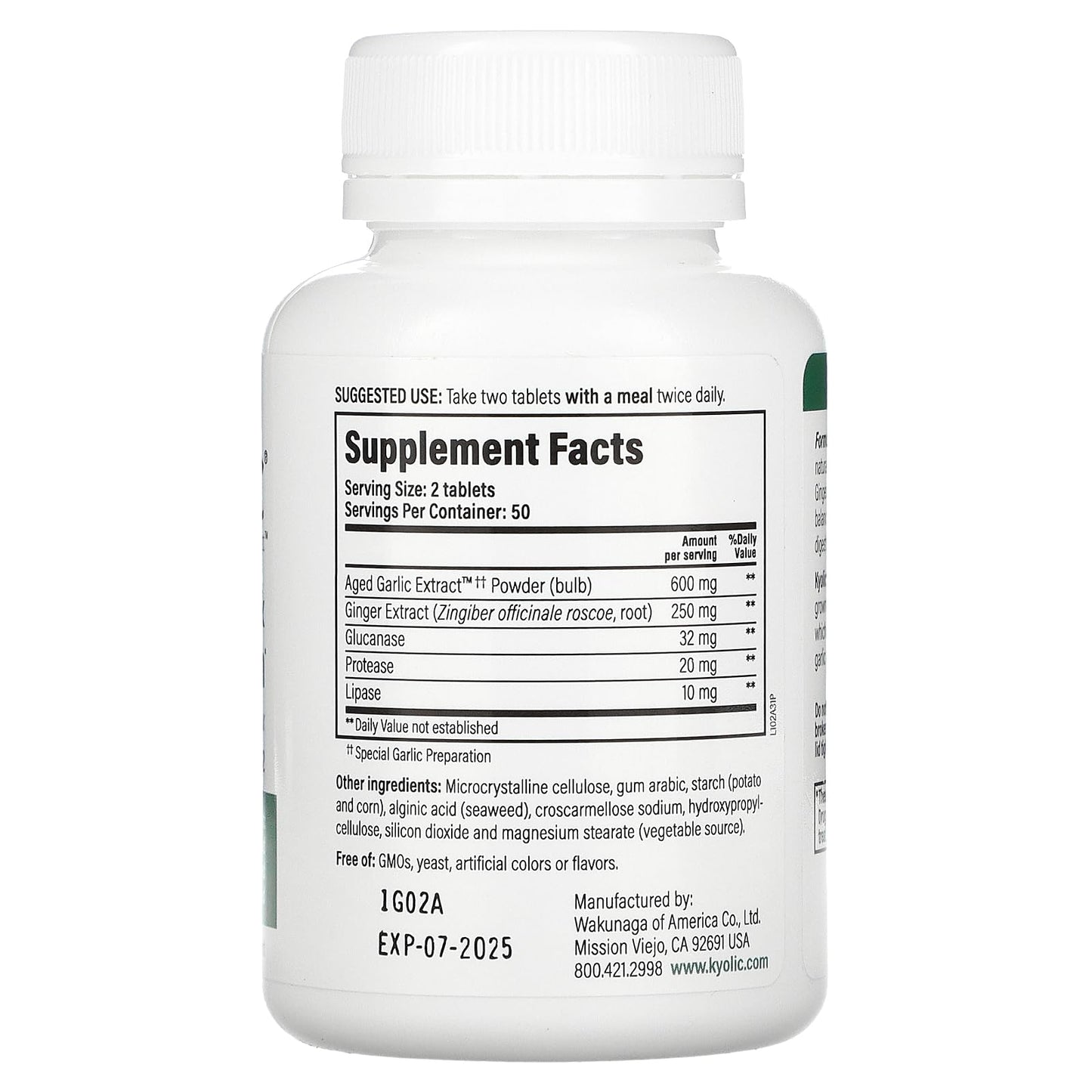Kyolic Garlic W/Enzyme Veg 100 Tab 6 Tablets