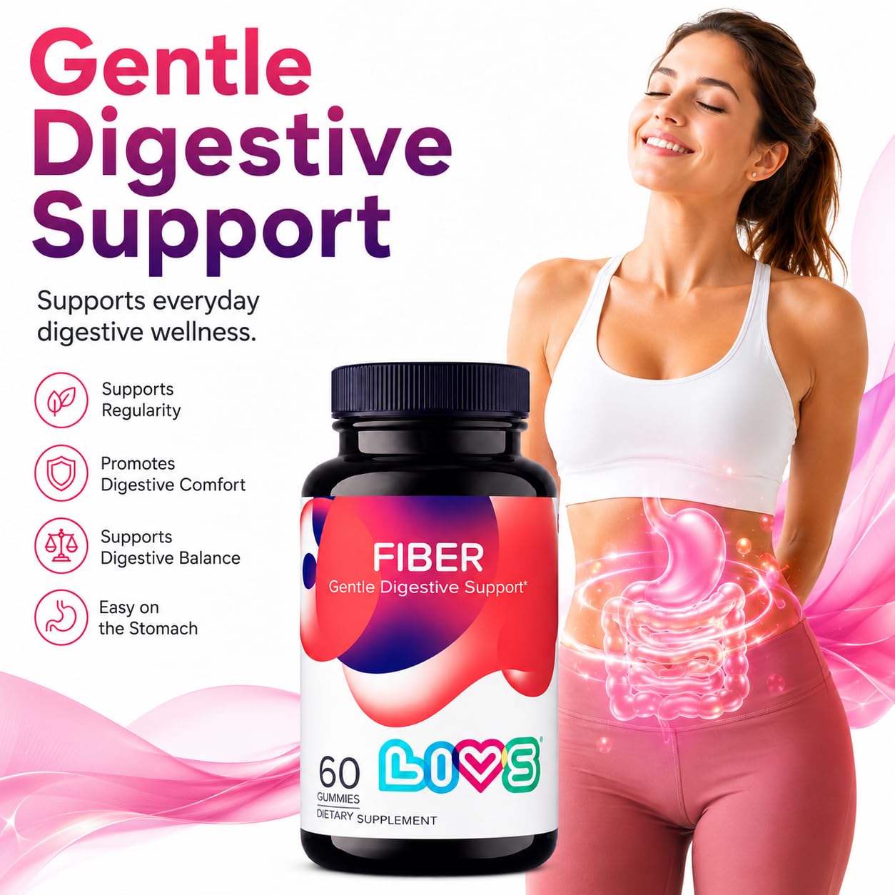 LIVS Fiber Gummies Gummy 120 Count