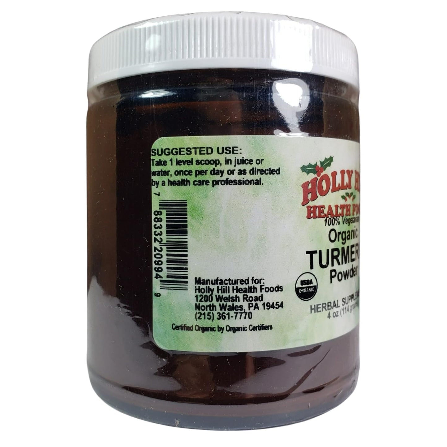 Holly Hill Health Foods Organic Turmeric Powder, 4 Ounces