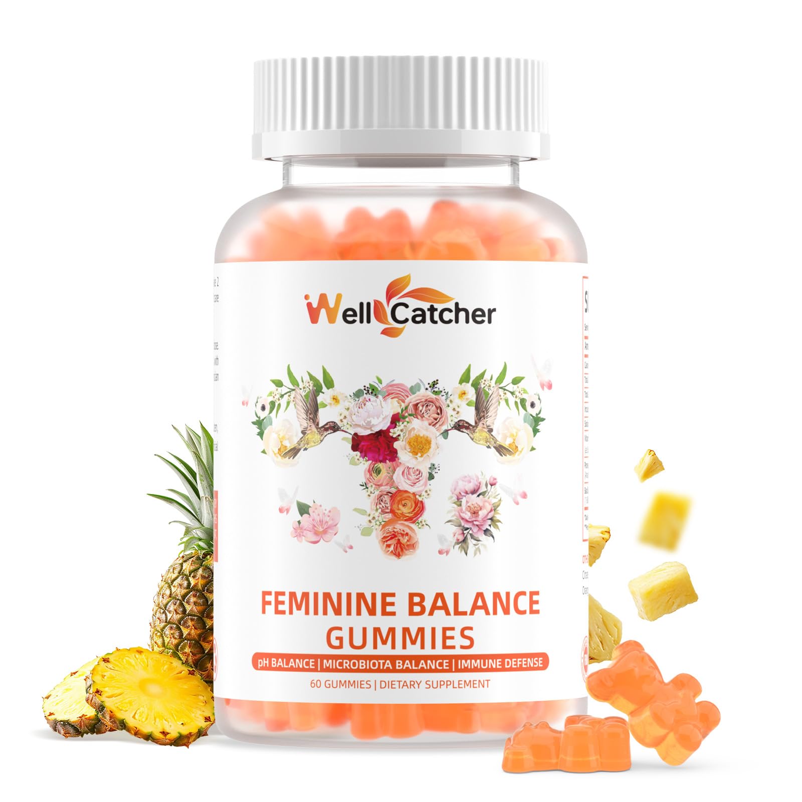 Wellcatcher Premium Feminine Balance Gummies for Women, 60 Count
