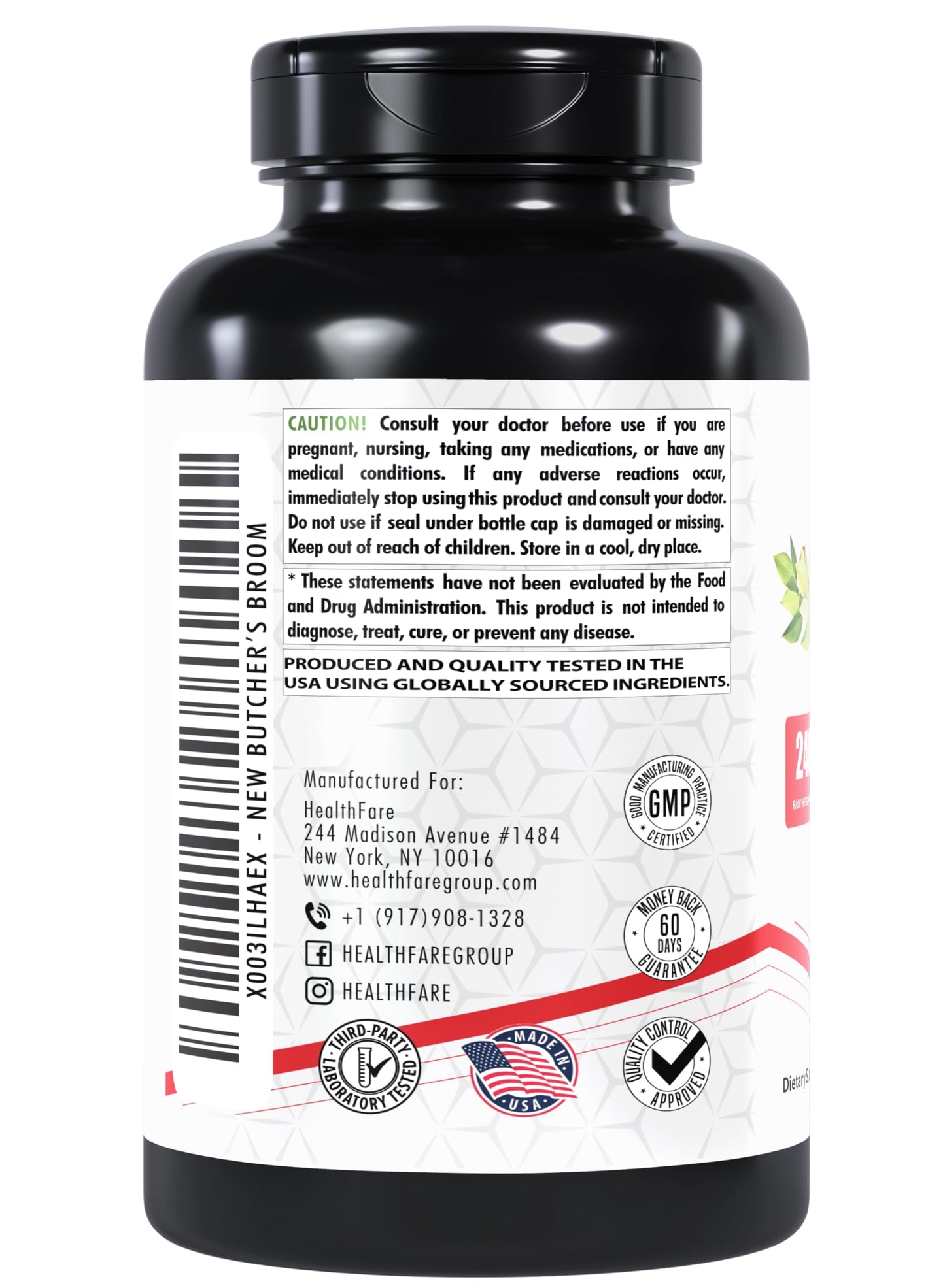Healthfare Butcher’s Broom Capsules, 240 Veg Capsules