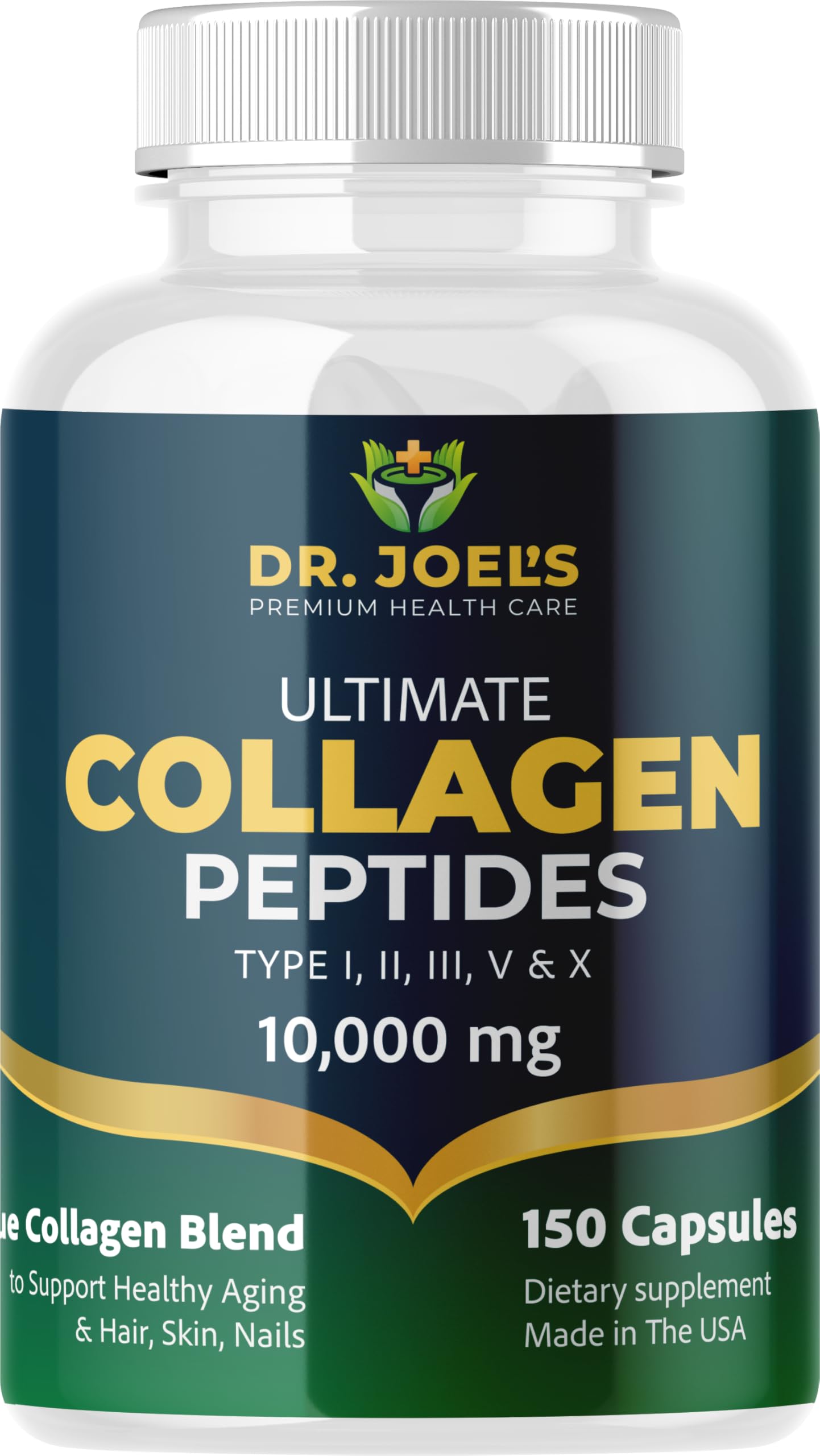 Dr. JOEL'S Multi Collagen Complex for Women and Men Collagen Peptides Capsules with Biotin Ultimate Collagen Pills, 150 Count