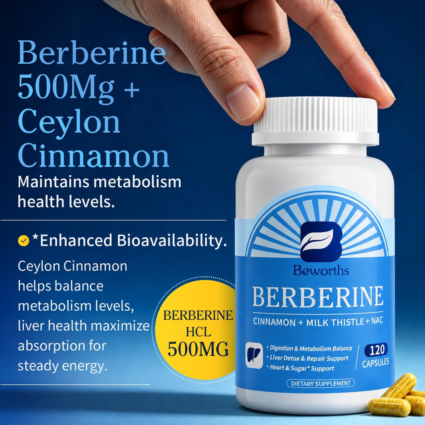 B BEWORTHS Berberine Supplement Capsules 240