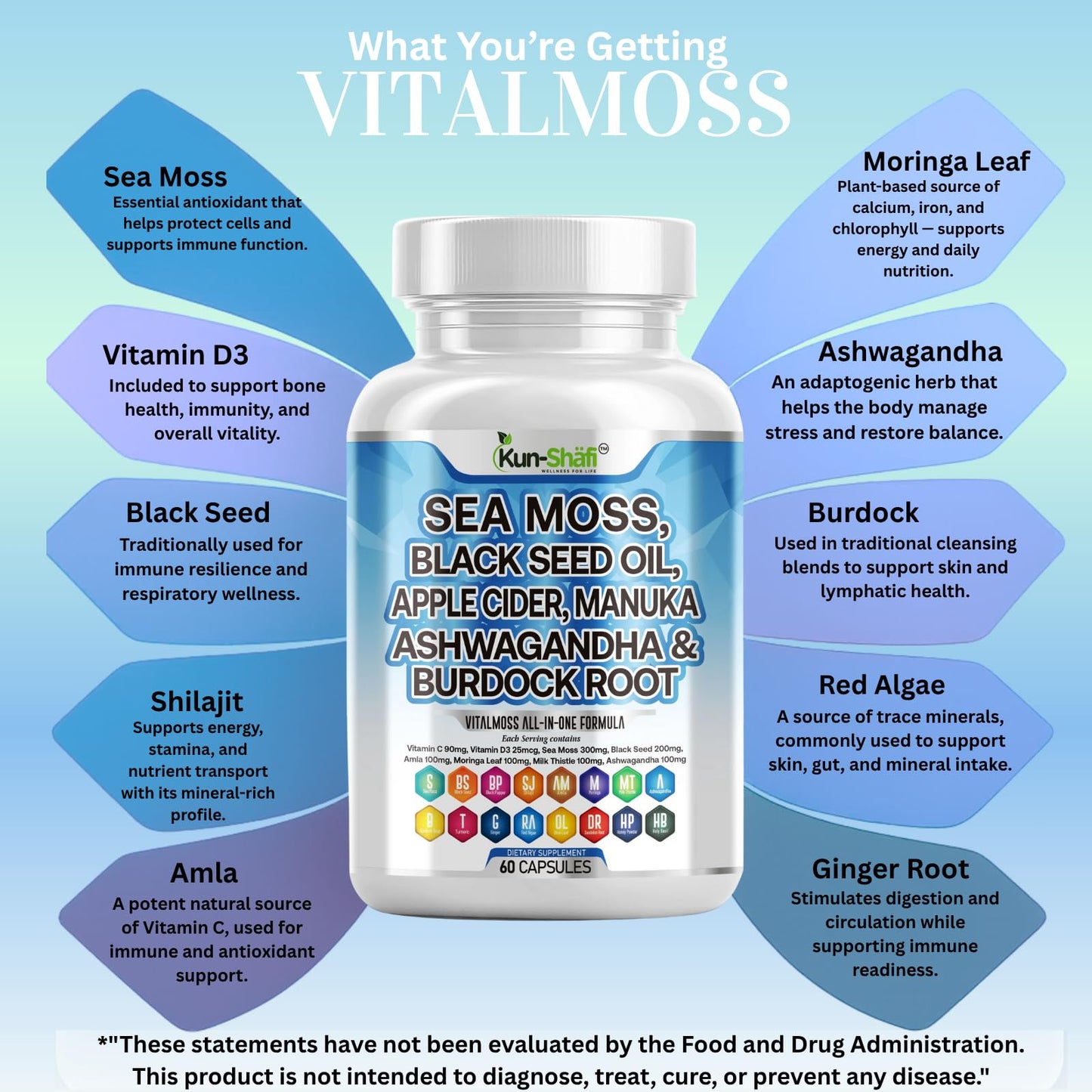 Kun Shafi Sea Moss Complex Capsules 60