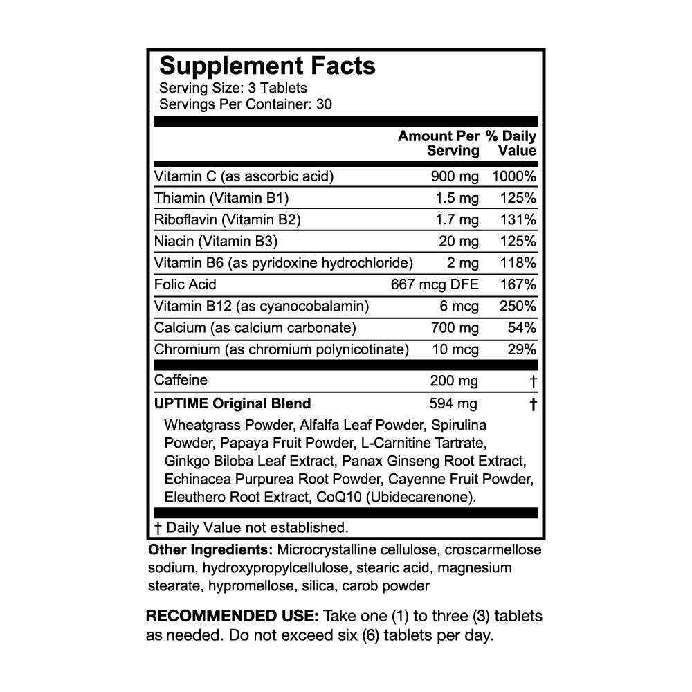 UPTIME Original Energy Tablets, 90 Count