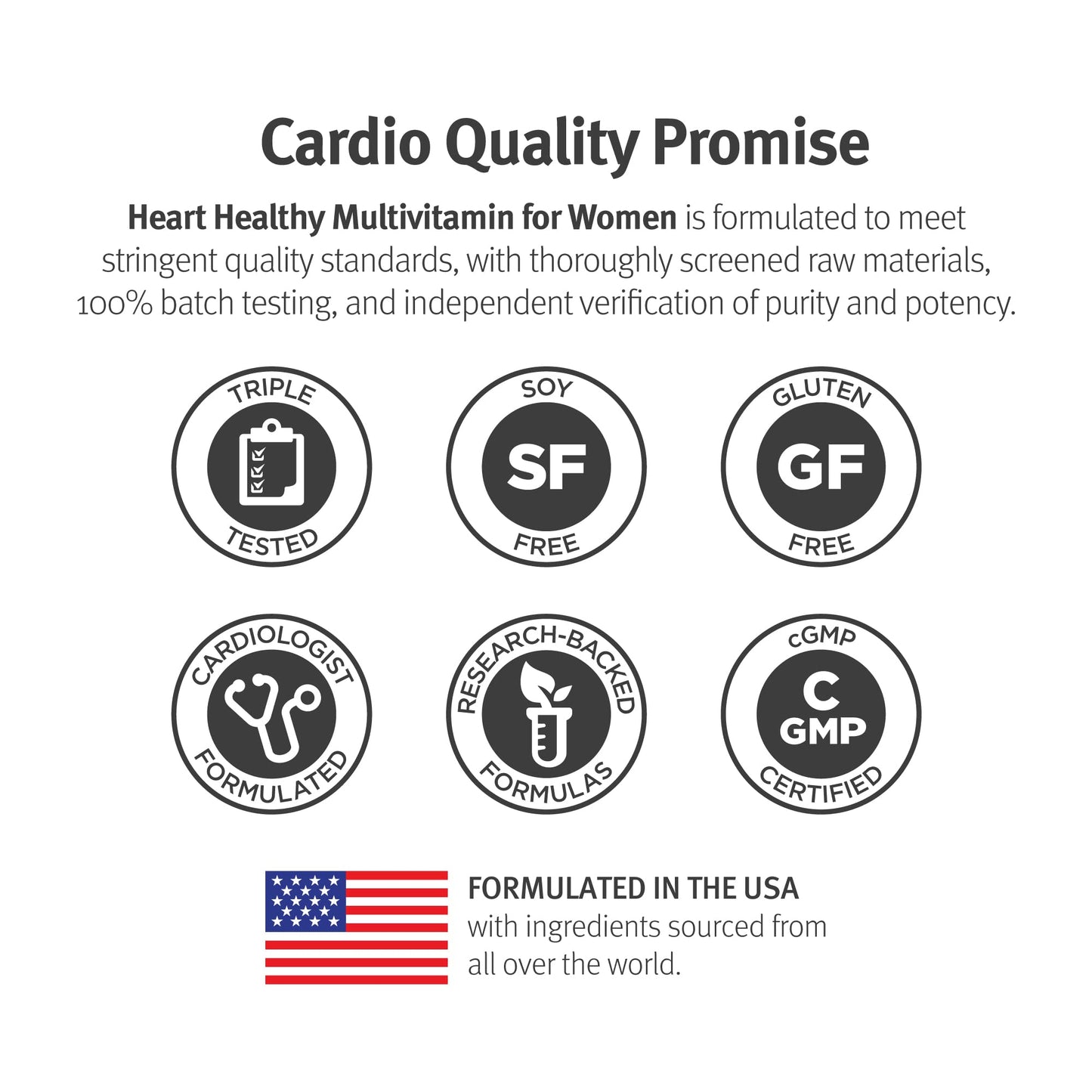 Dr. Sinatra Heart Healthy Multivitamin for Women with Vitamin D 1000 IU, A, B12, C, E, Biotin, Folate, and Zinc, 90 Tablets