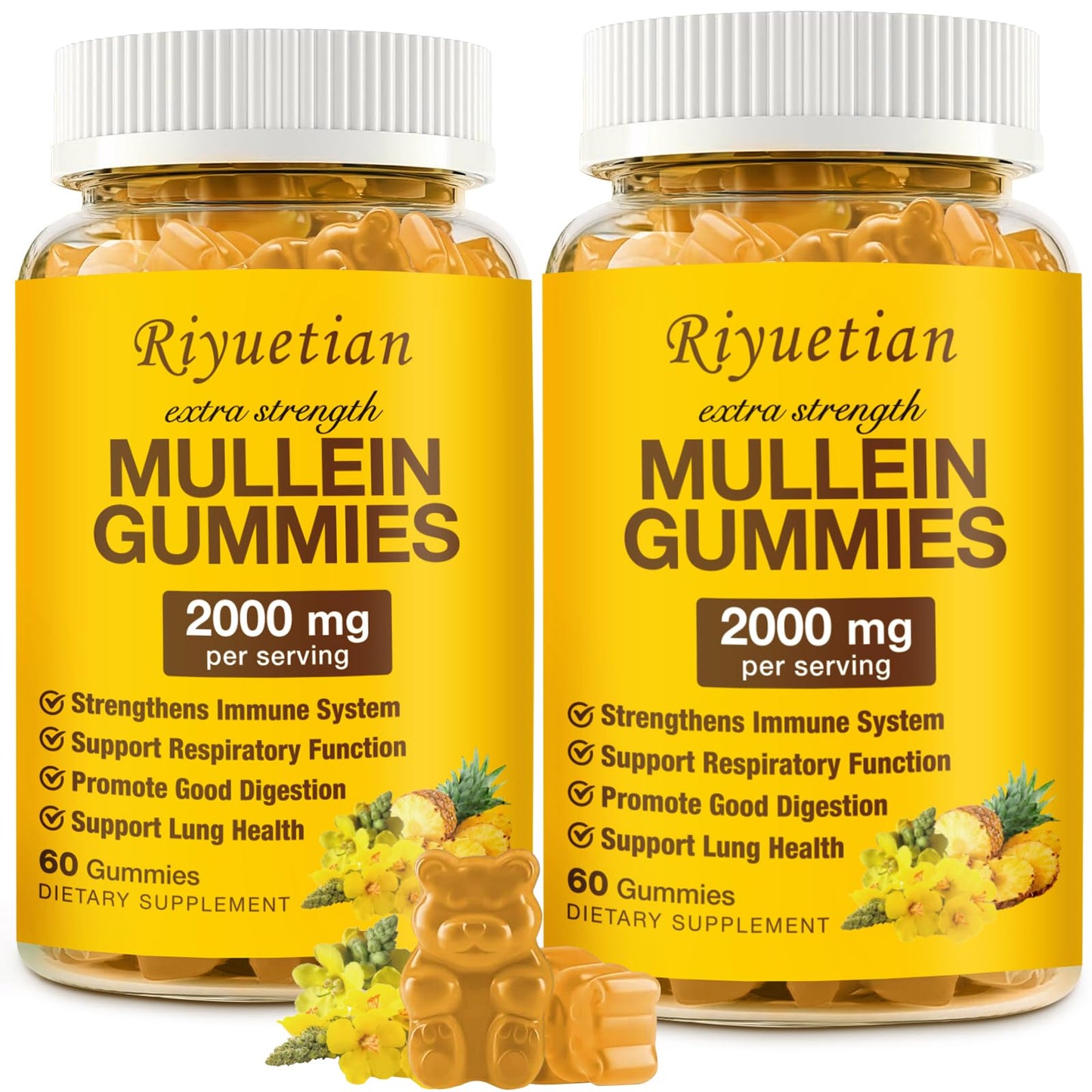 Riyuetian Mullein Gummies, 120 Gummies