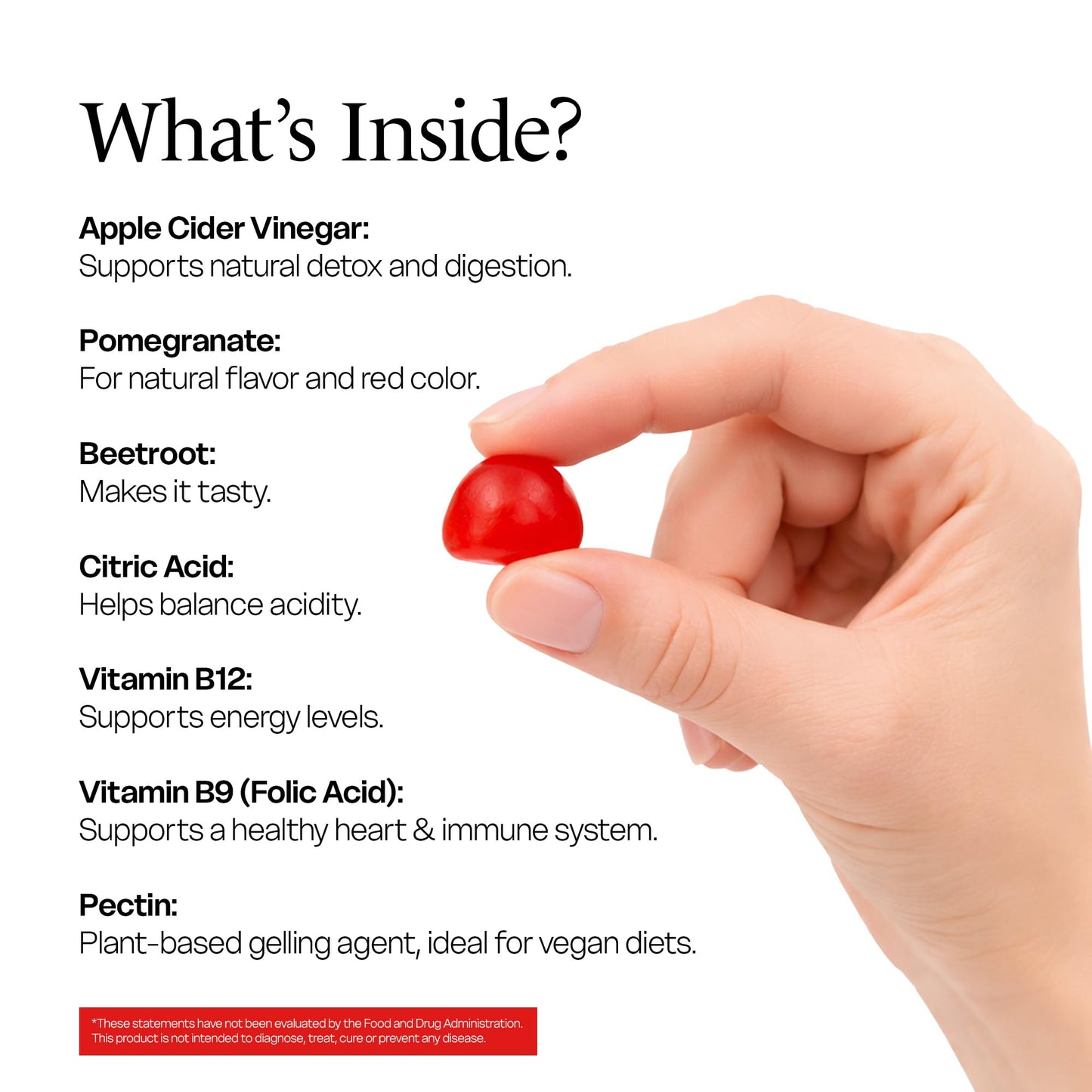 NIWALI Apple Cider Vinegar ACV Gummies Chewable 60 Count