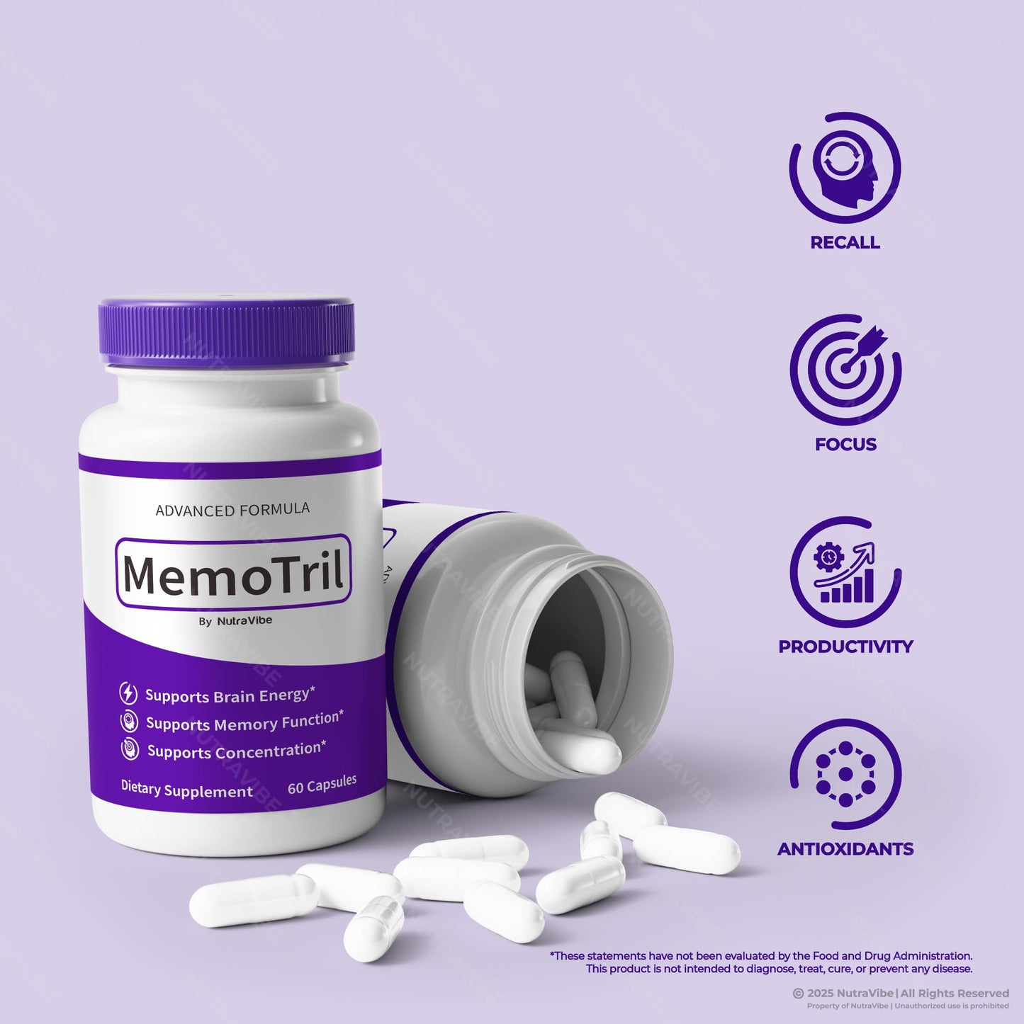 NutraVibe MemoTril Capsules 300 Capsules