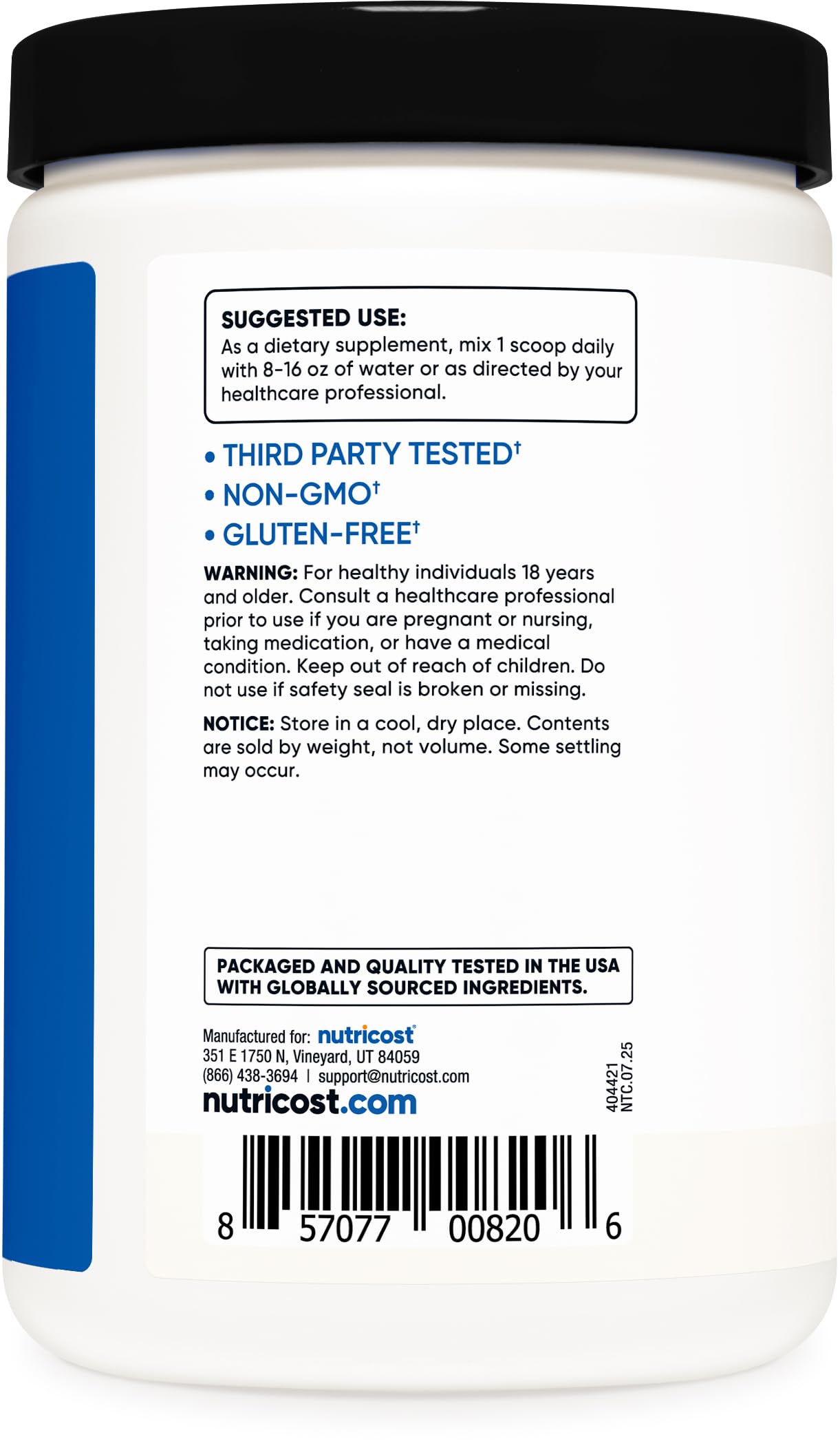 Nutricost BCAA Powder 2:1:1 12.9 Ounce