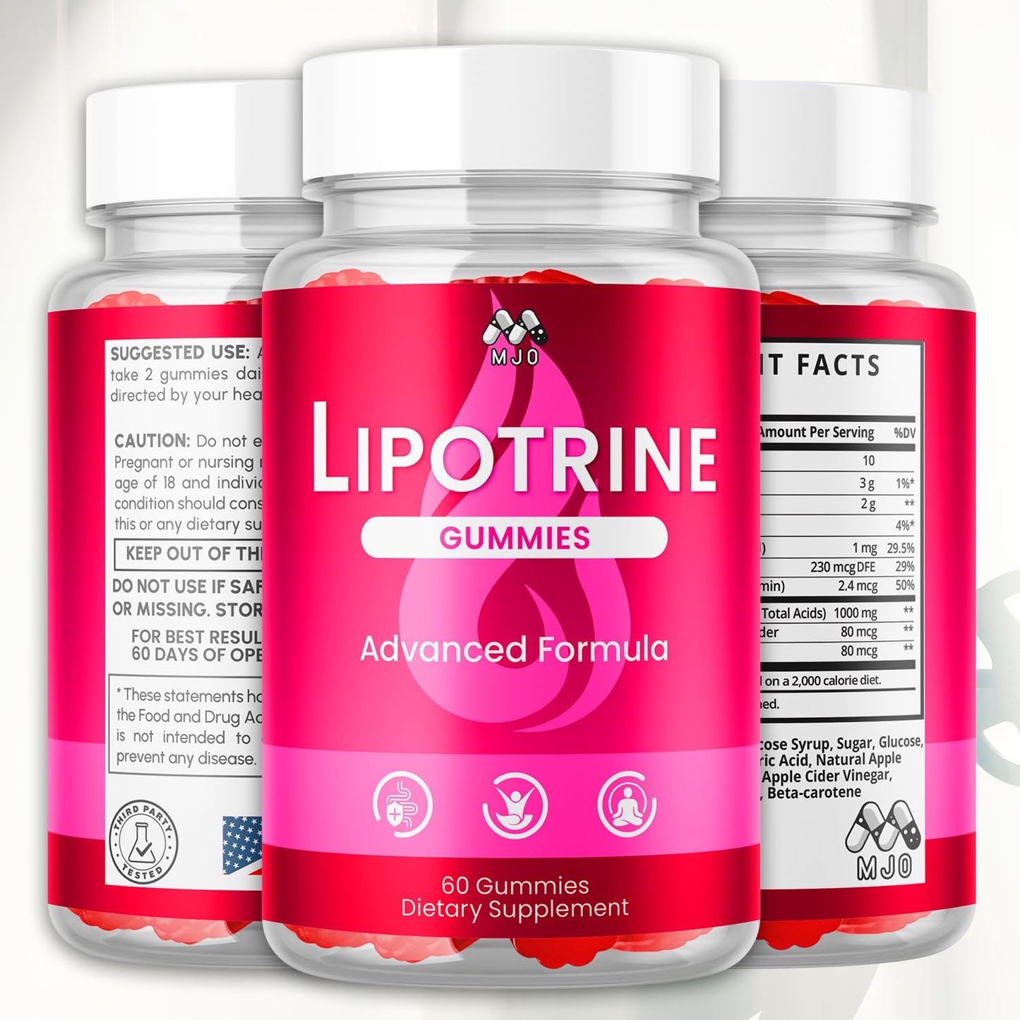 MJO Lipotrine Gummies Gummy, 60 Count
