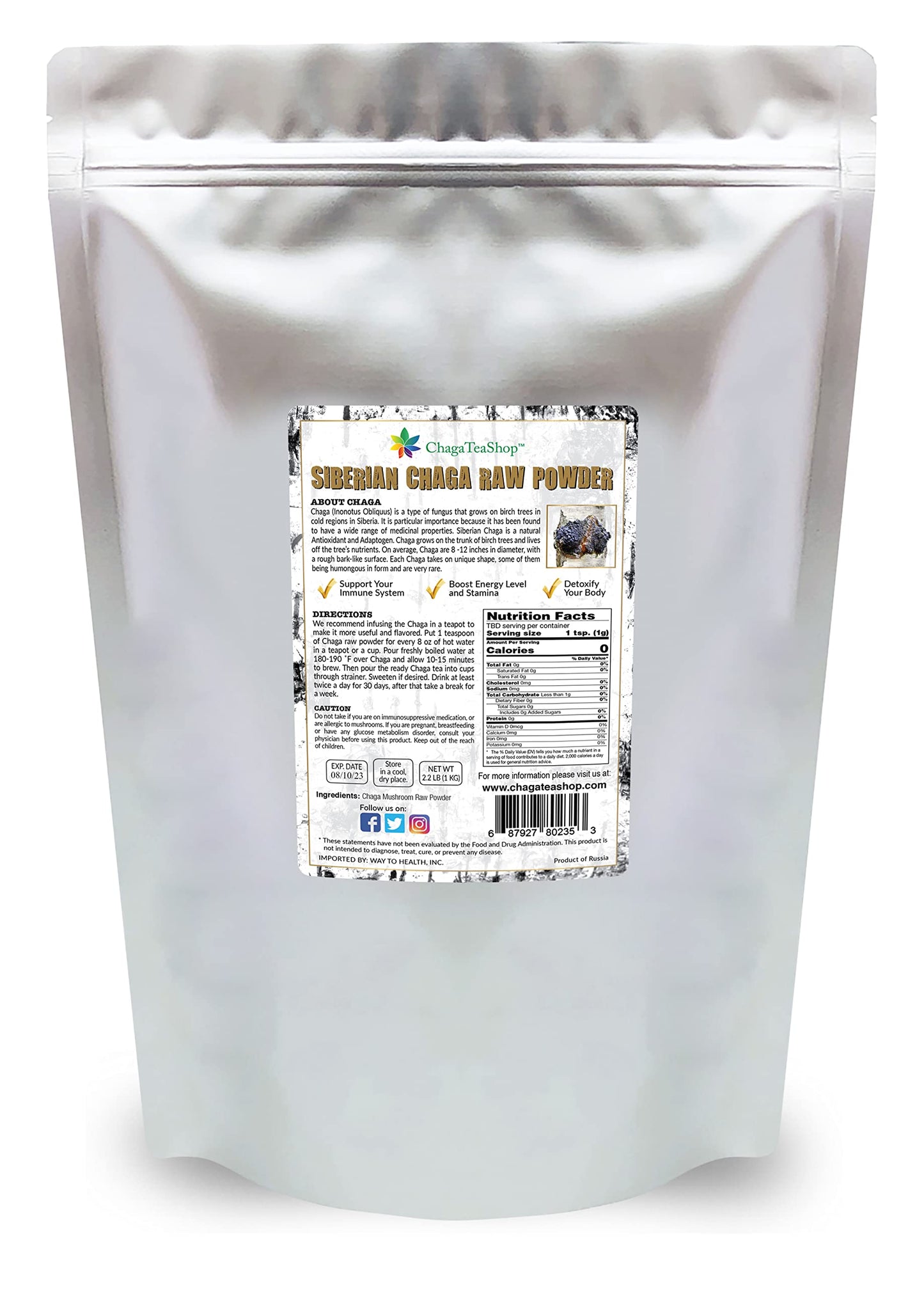 ChagaTeaShop Siberian Chaga Mushroom Powder 35 Ounce