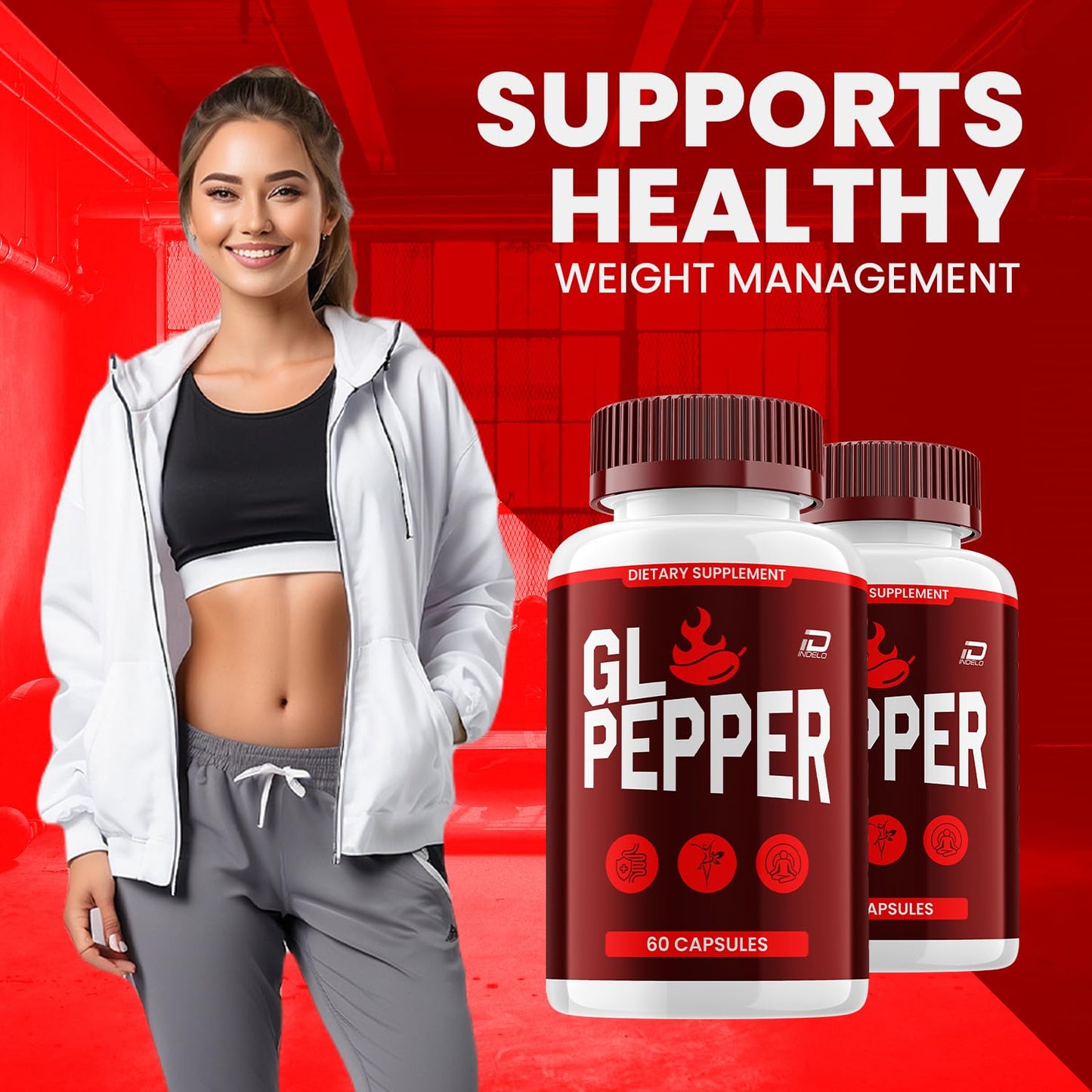 Indelo GL Pepper Capsules 800mg, 60 Capsules