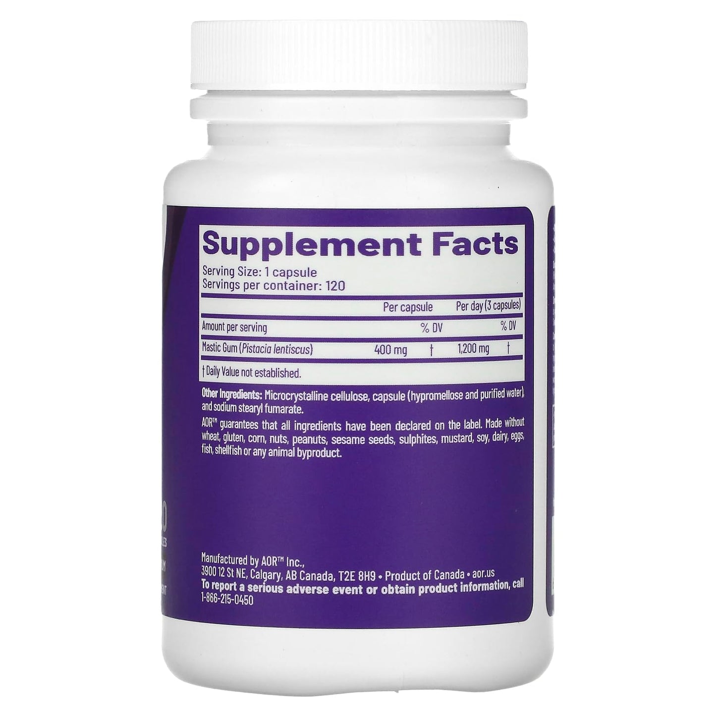 AOR Mastica Chios 400 mg Capsules, 120 Count