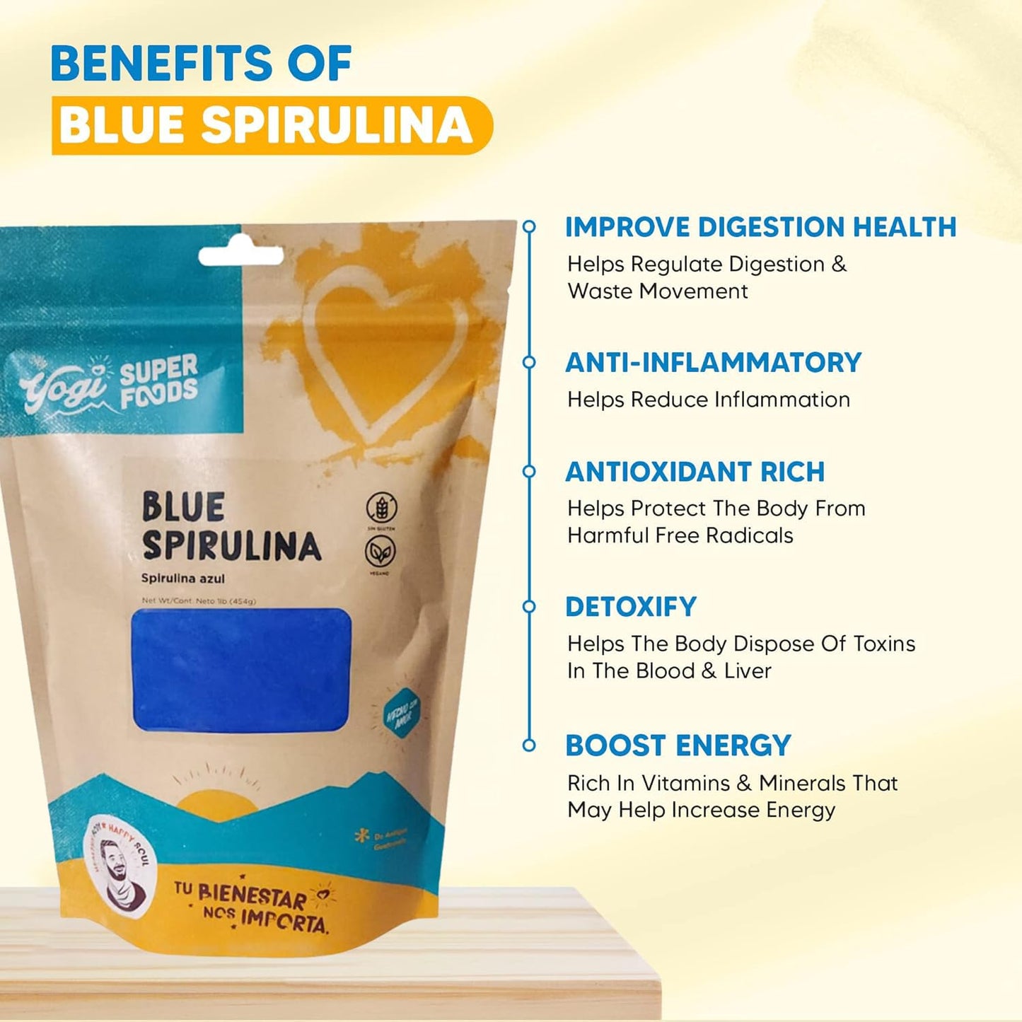Yogi Super Foods Blue Spirulina Powder, 16 oz