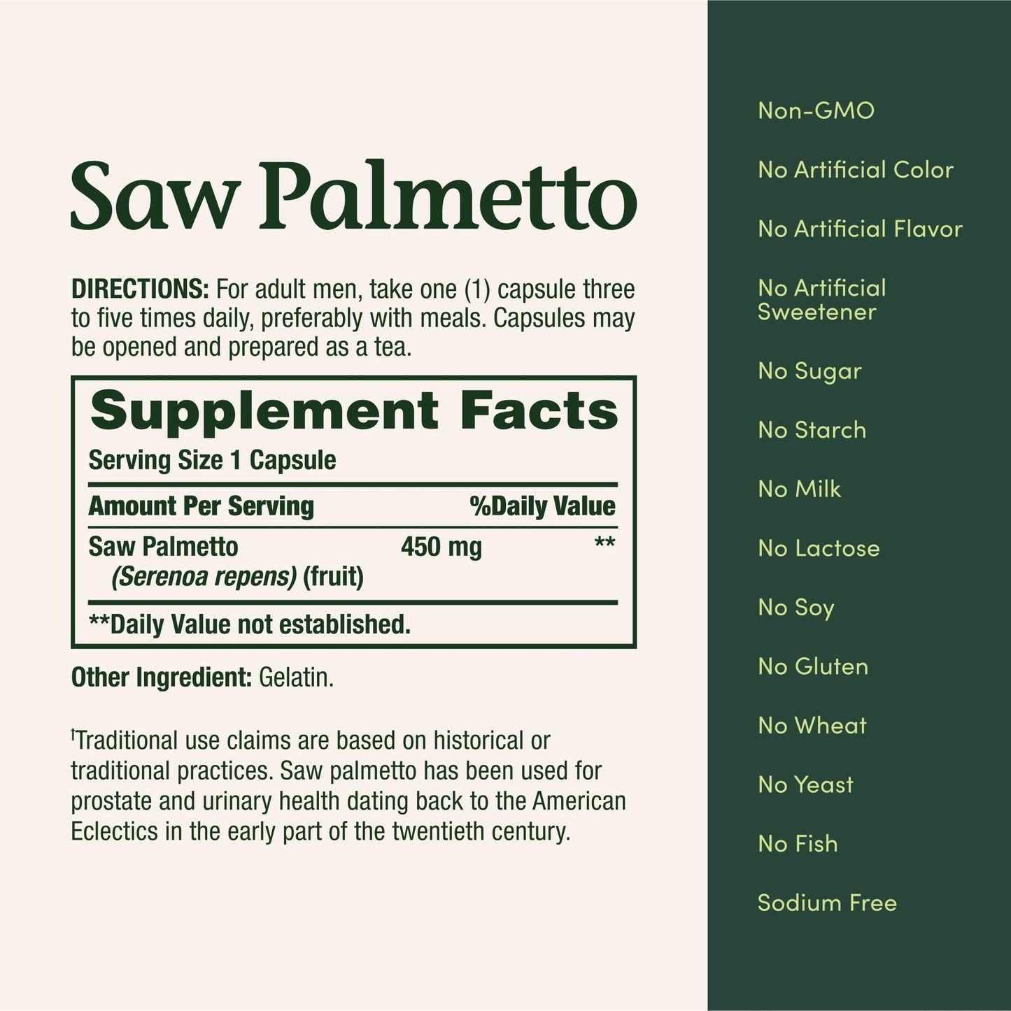 Nature's Bounty Saw Palmetto Support for Prostate and Urinary Health Capsule, 250 Capsules