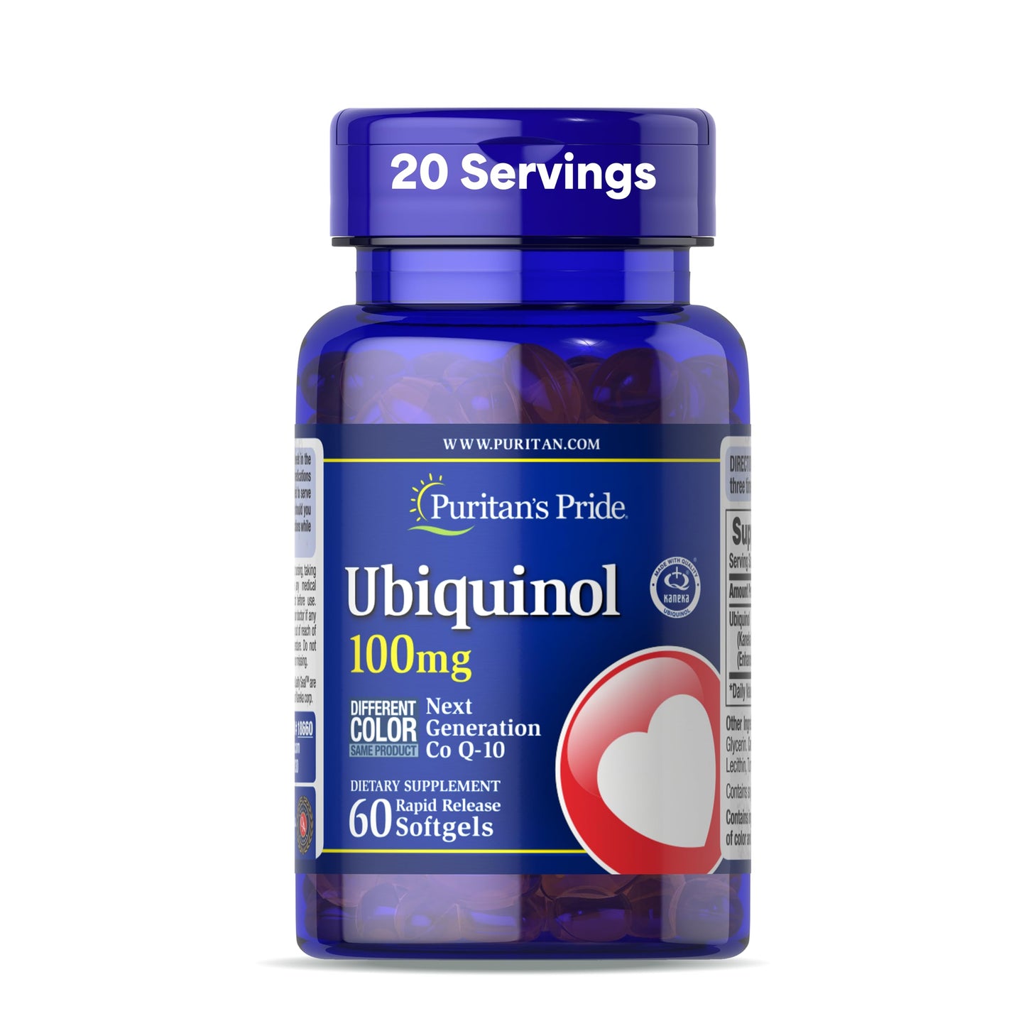 Puritan's Pride Ubiquinol CoQ10 100mg Softgels, 60 Count