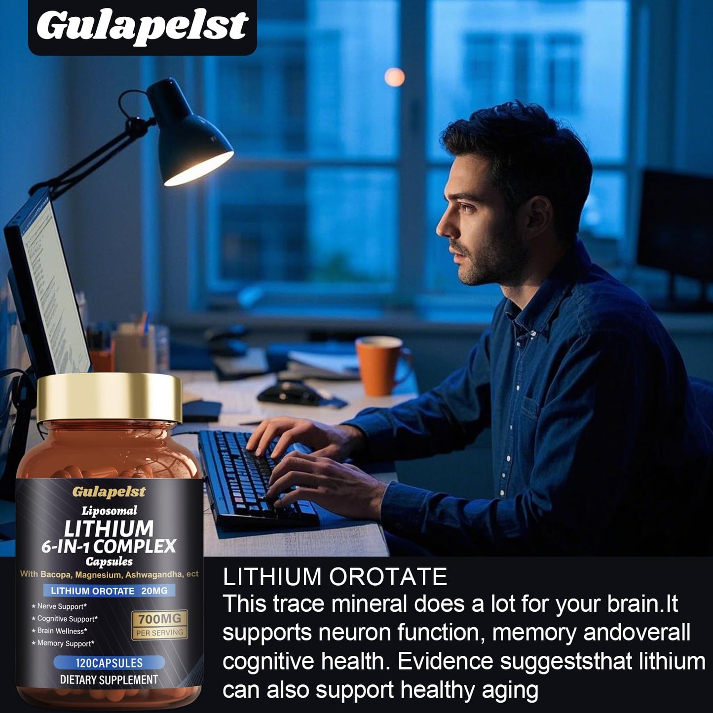 Gulapelst Lisopomal Lithium Orotate Complex Capsules, 240 Capsules