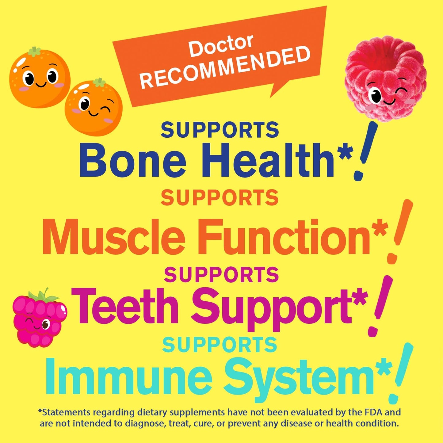 WellYeah Calcium 500mg + Vitamin D3 1000 IU (25 mcg) Gummies for Kids, 60 Gummies