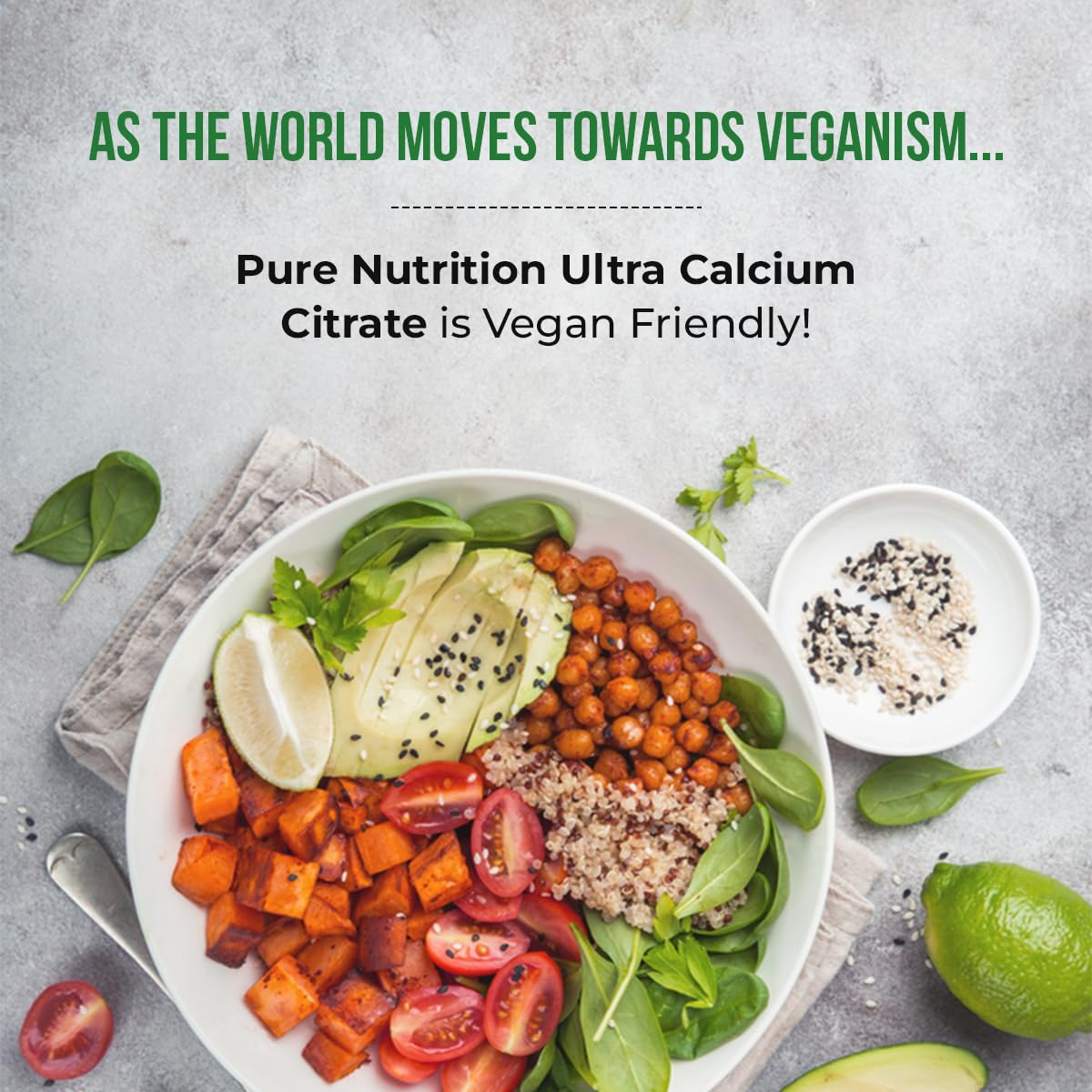 Pure Nutrition Natural Treasures Ultra Calcium 1000mg with Vitamin D3 + K, 120 Tablets